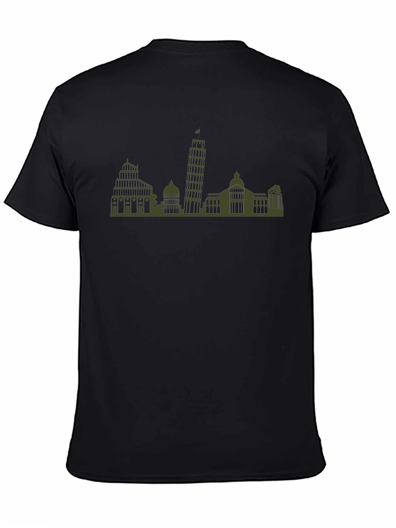 Pisa Skyline T-Shirt - Mens Black Tee