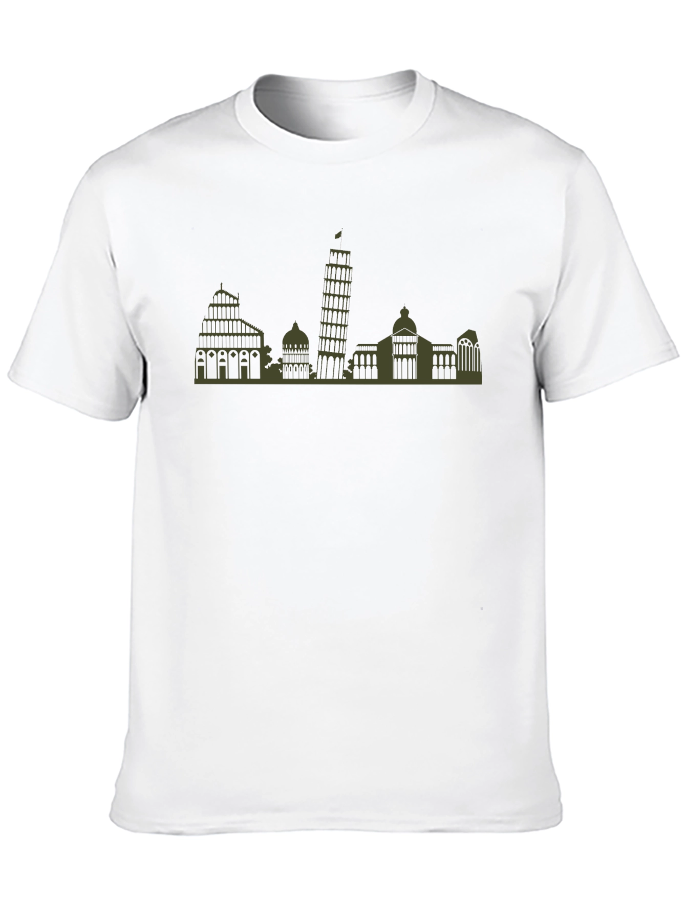 Pisa Skyline T-Shirt - Mens Black Tee