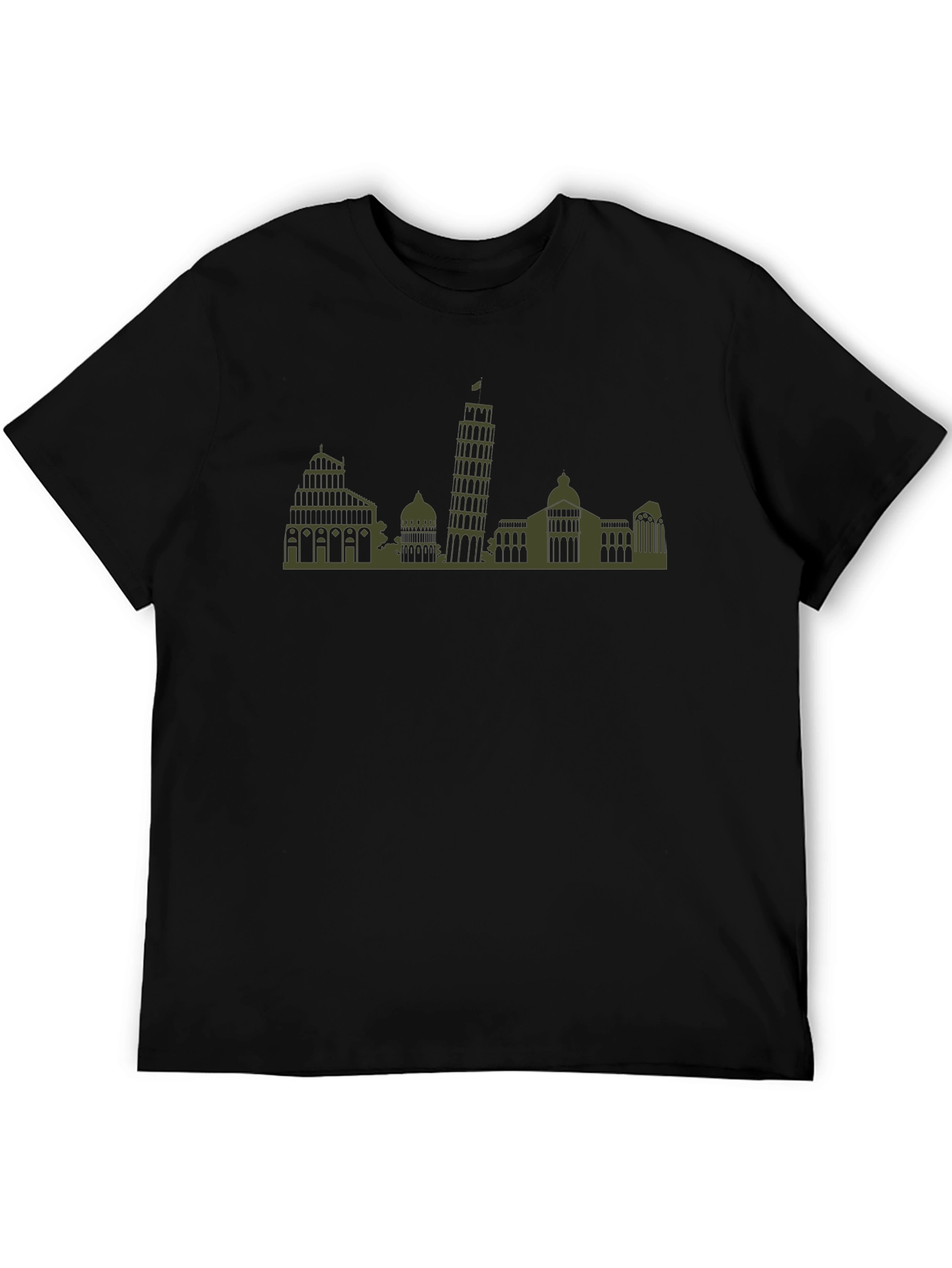 Pisa Skyline T-Shirt - Mens Black Tee
