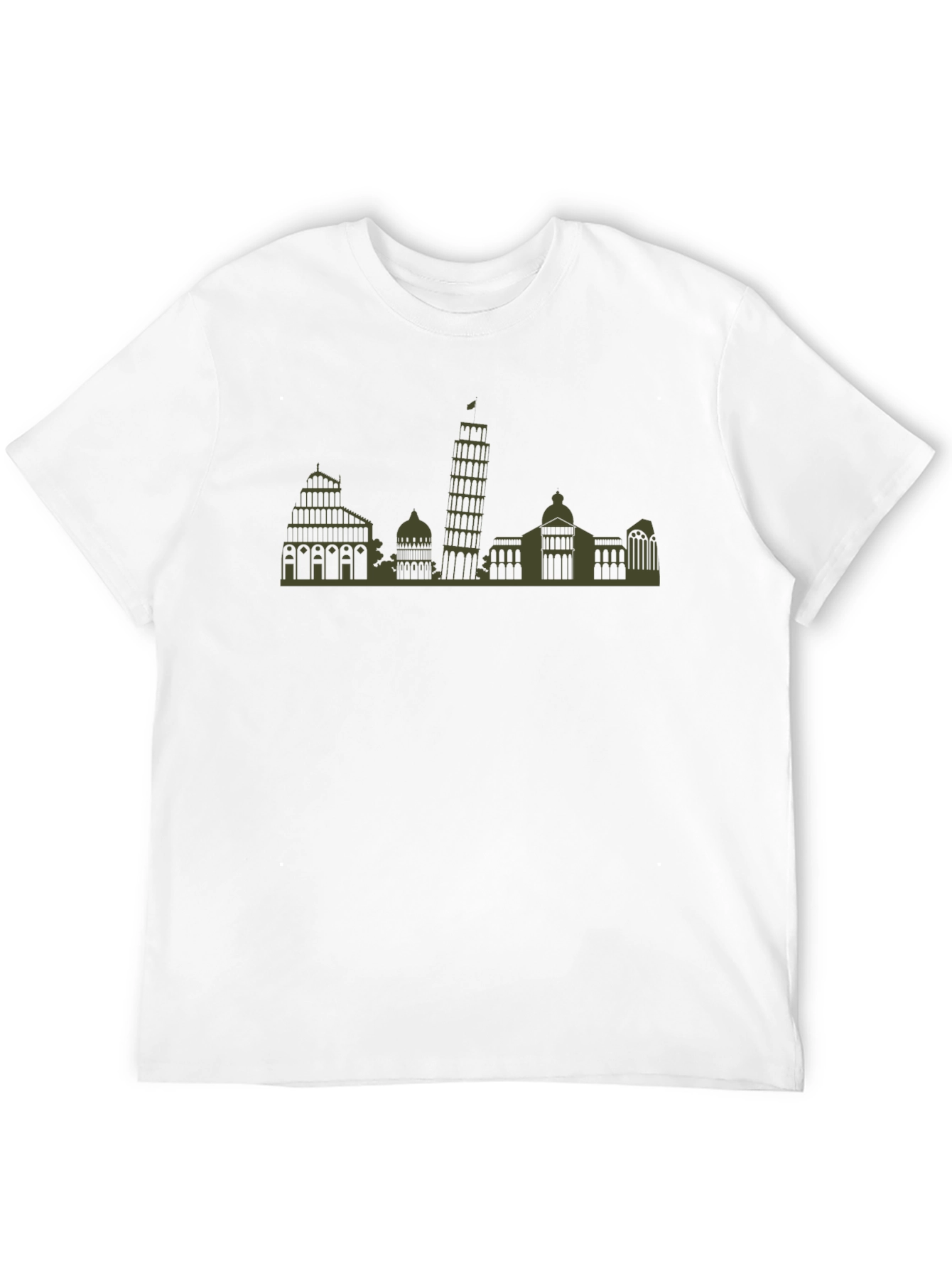 Pisa Skyline T-Shirt - Mens Black Tee