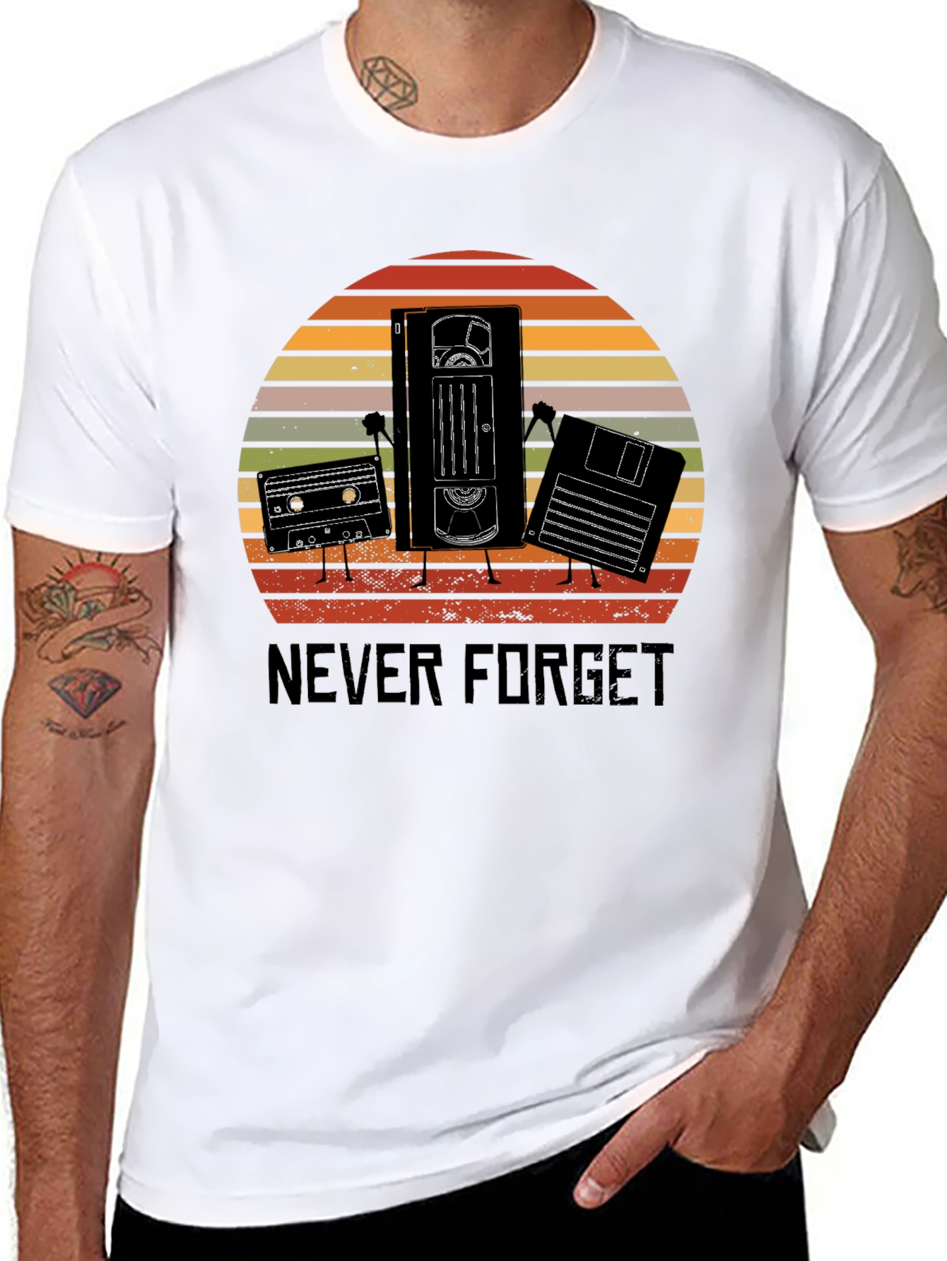 Never Forget Retro Tech T-Shirt