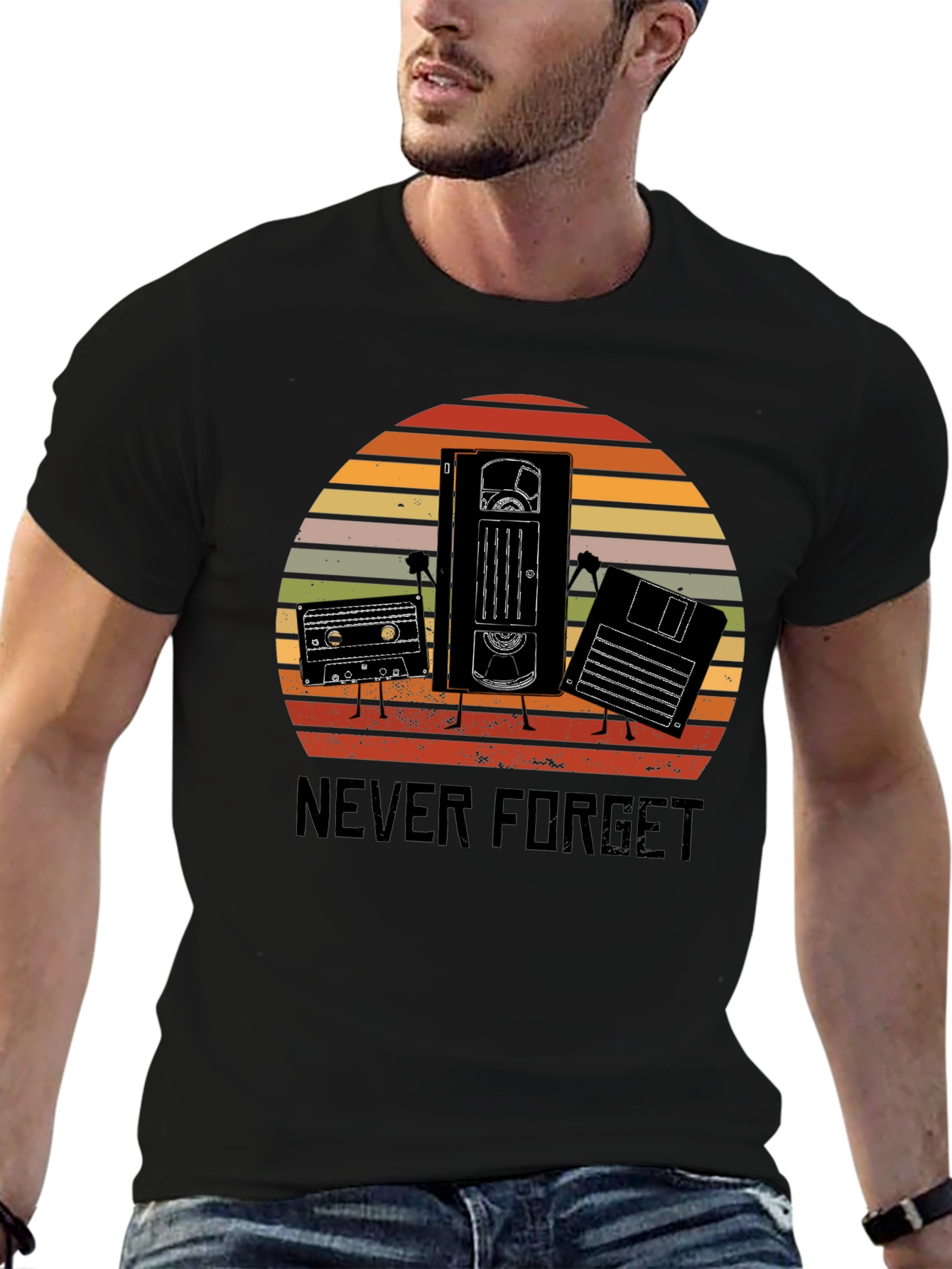 Never Forget Retro Tech T-Shirt