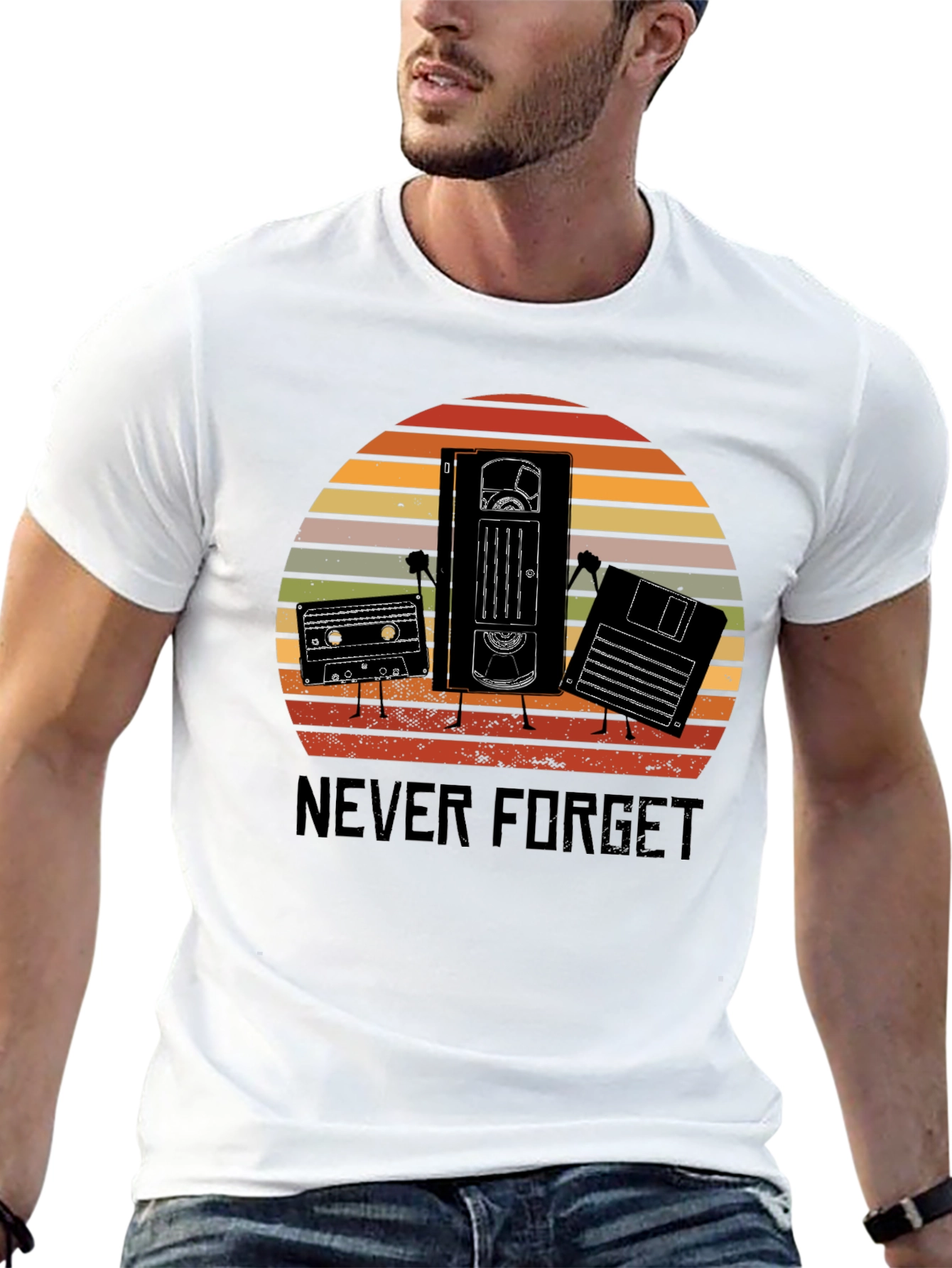 Never Forget Retro Tech T-Shirt