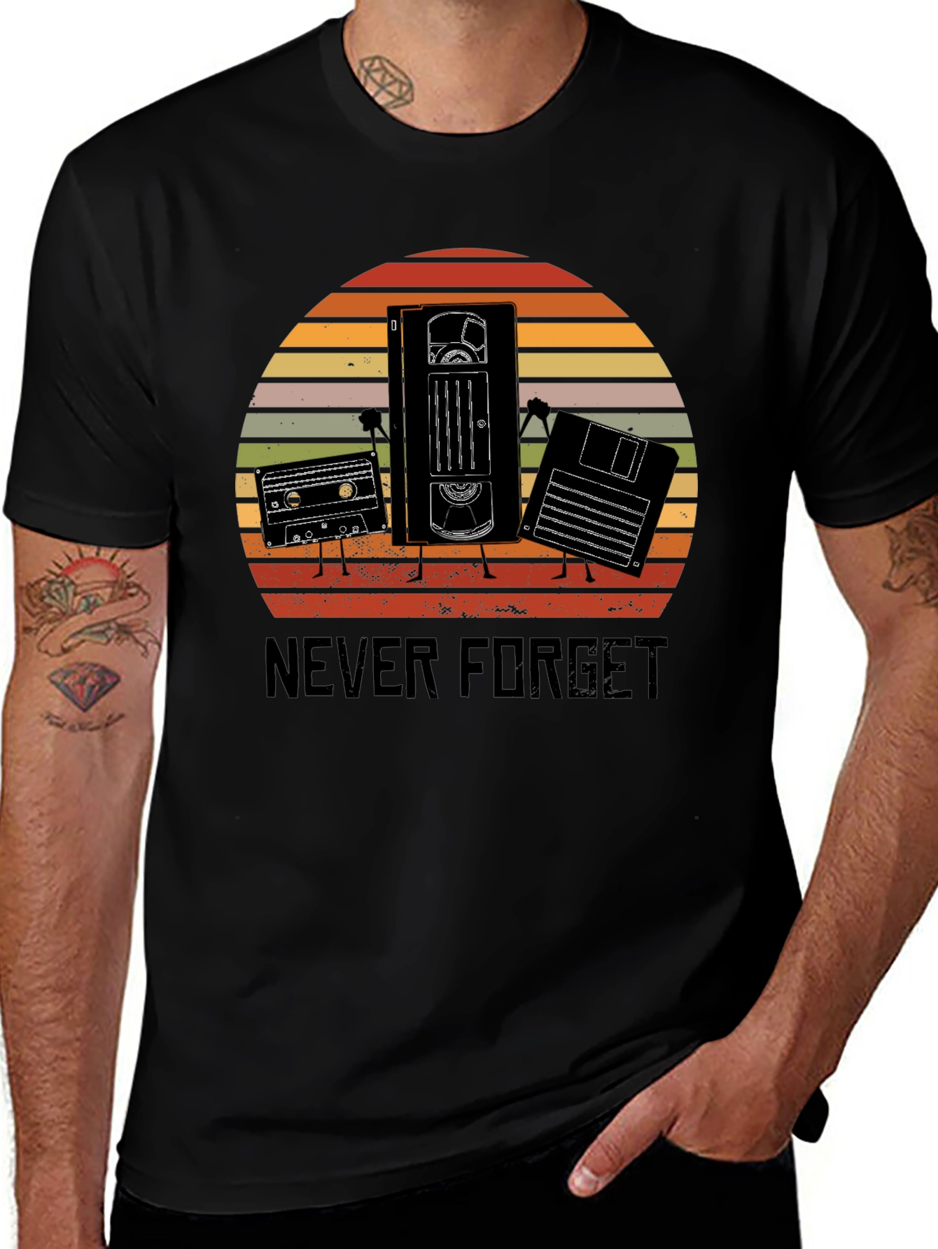 Never Forget Retro Tech T-Shirt