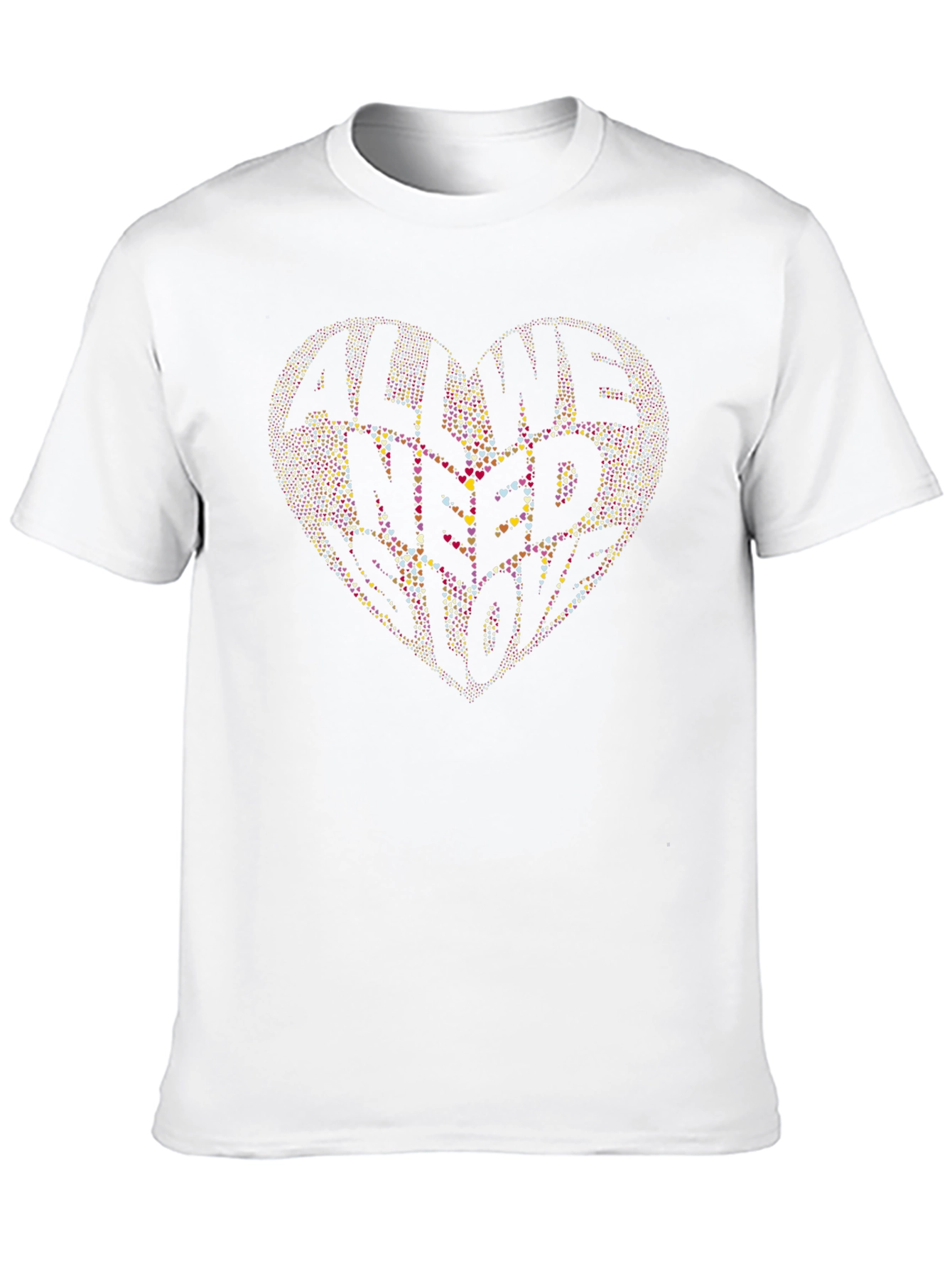 All We Need Is Love Heart Graphic Black T-Shirt
