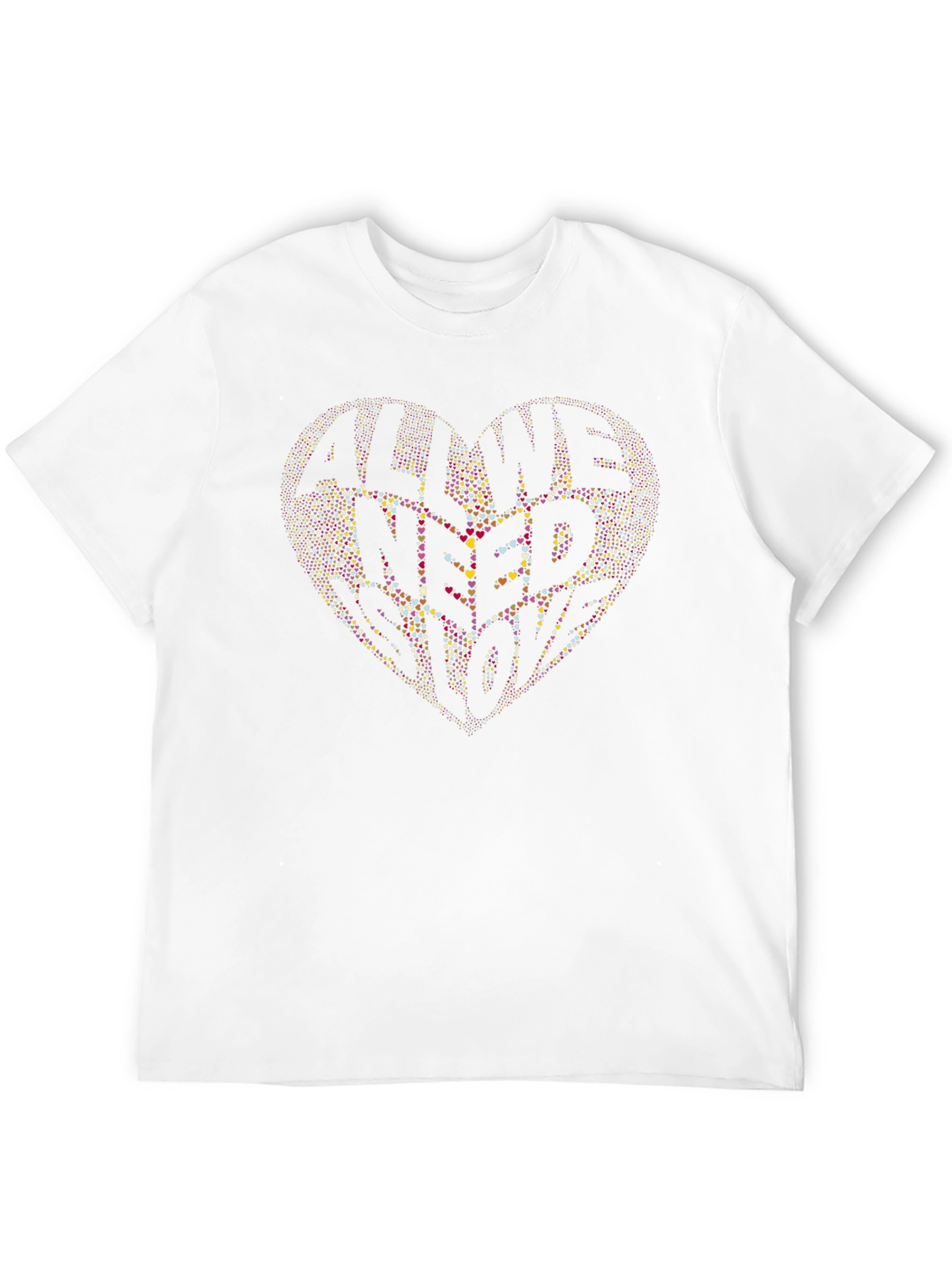 All We Need Is Love Heart Graphic Black T-Shirt