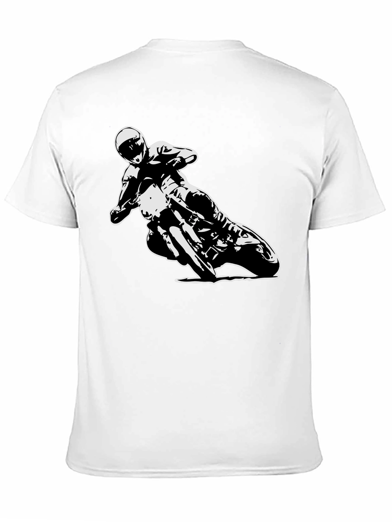 Motorcycle Rider Graphic Tee - Black Cotton T-Shirt