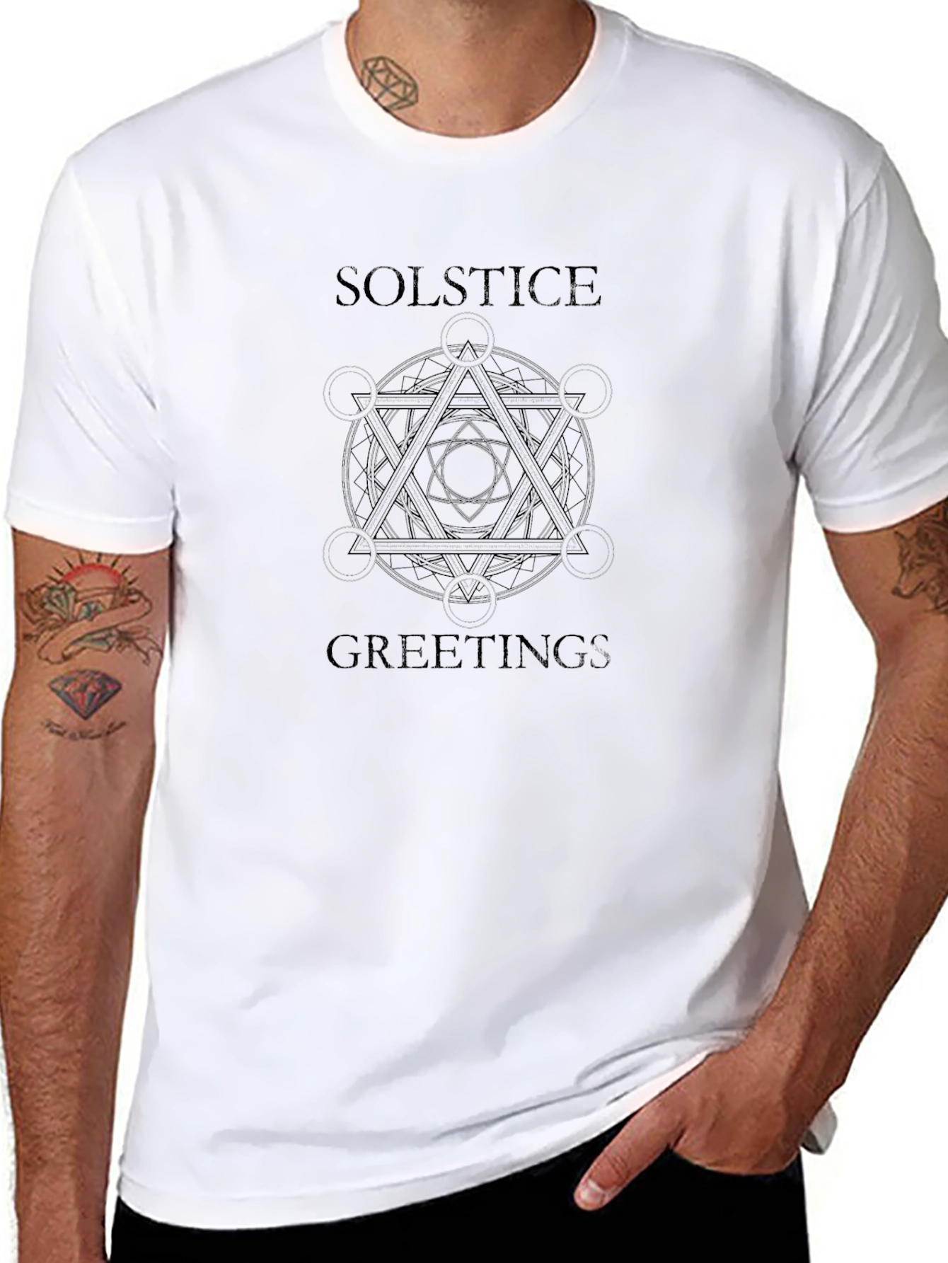 Solstice Greetings Graphic Tee - Black