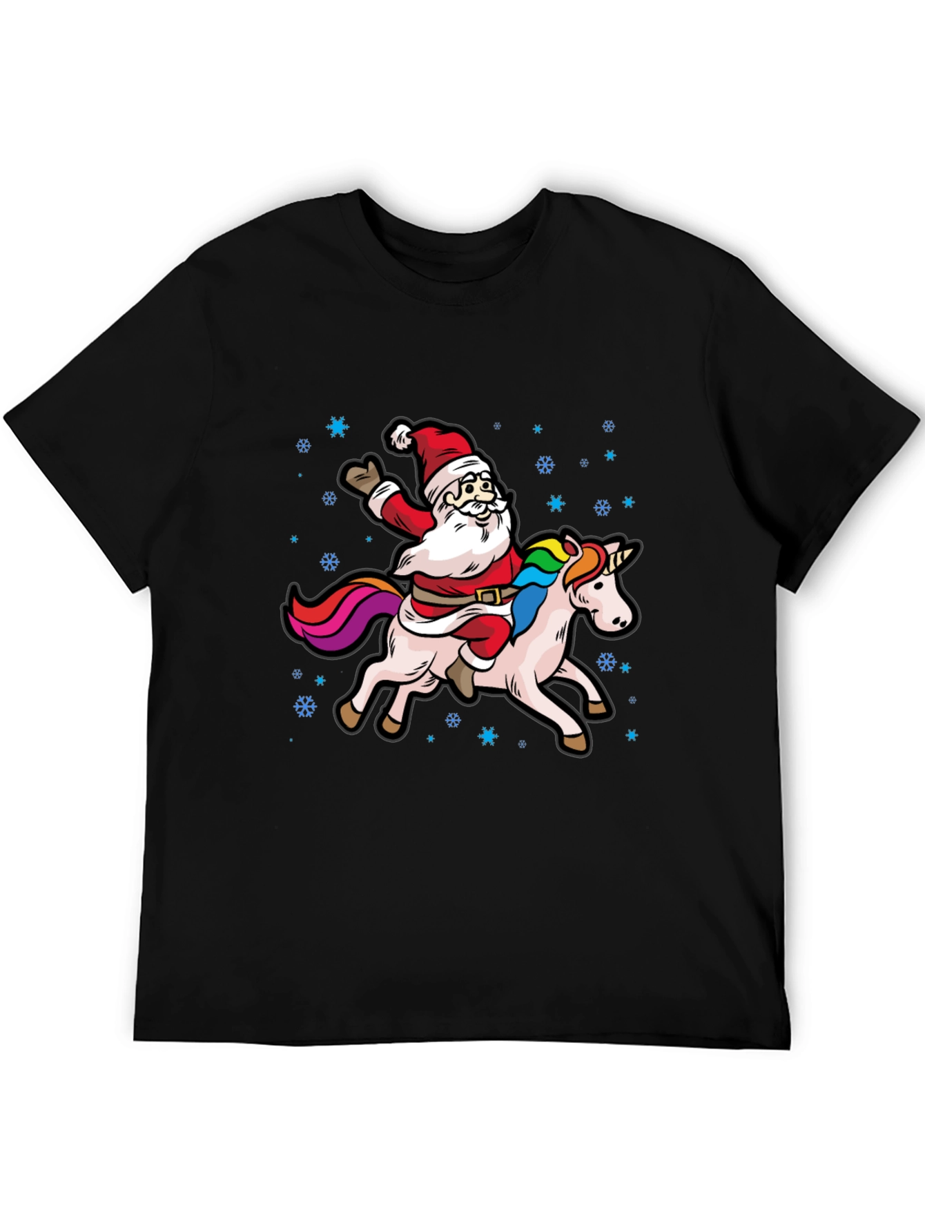 Santa Riding Unicorn Graphic Tee