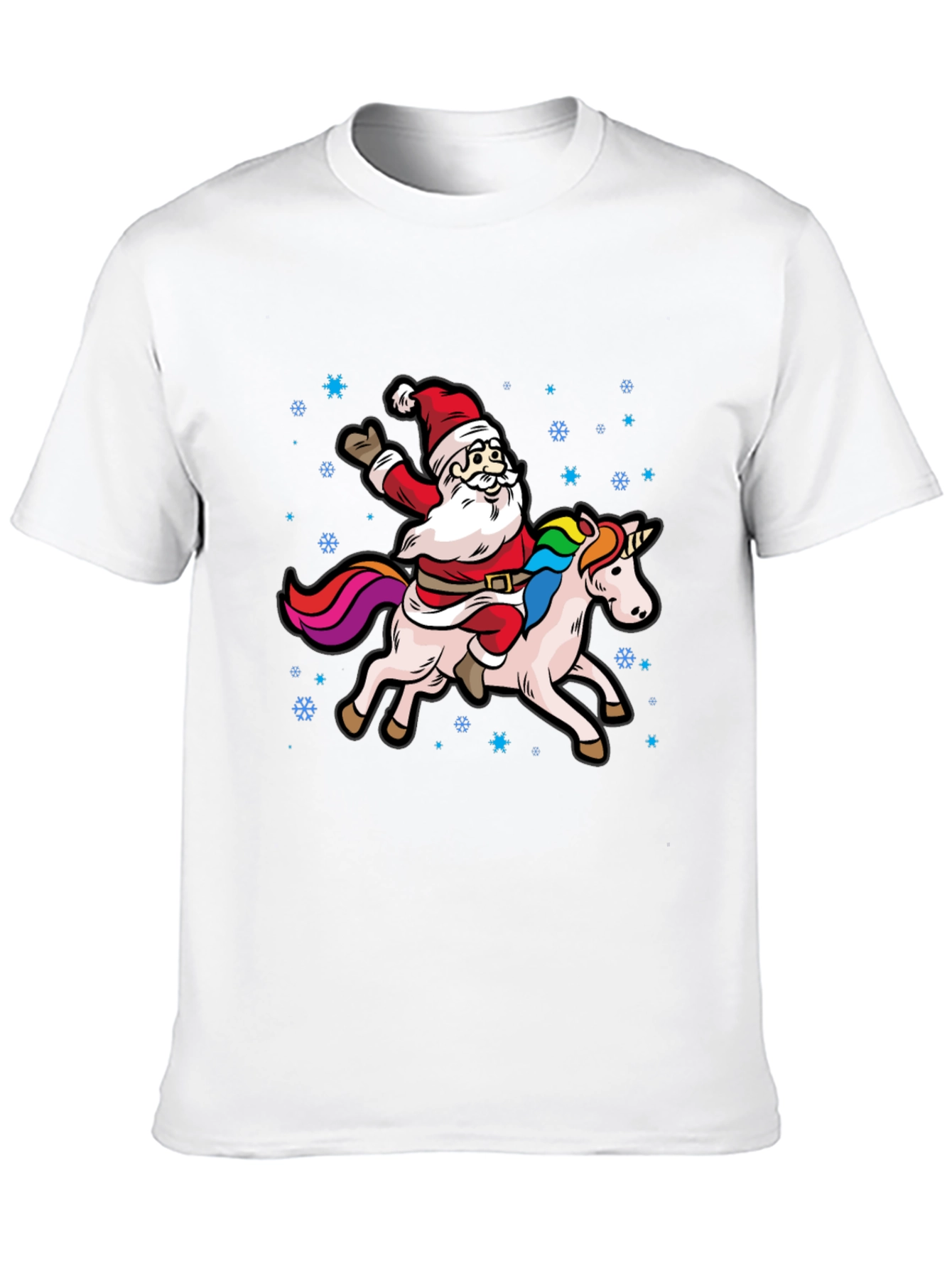 Santa Riding Unicorn Graphic Tee