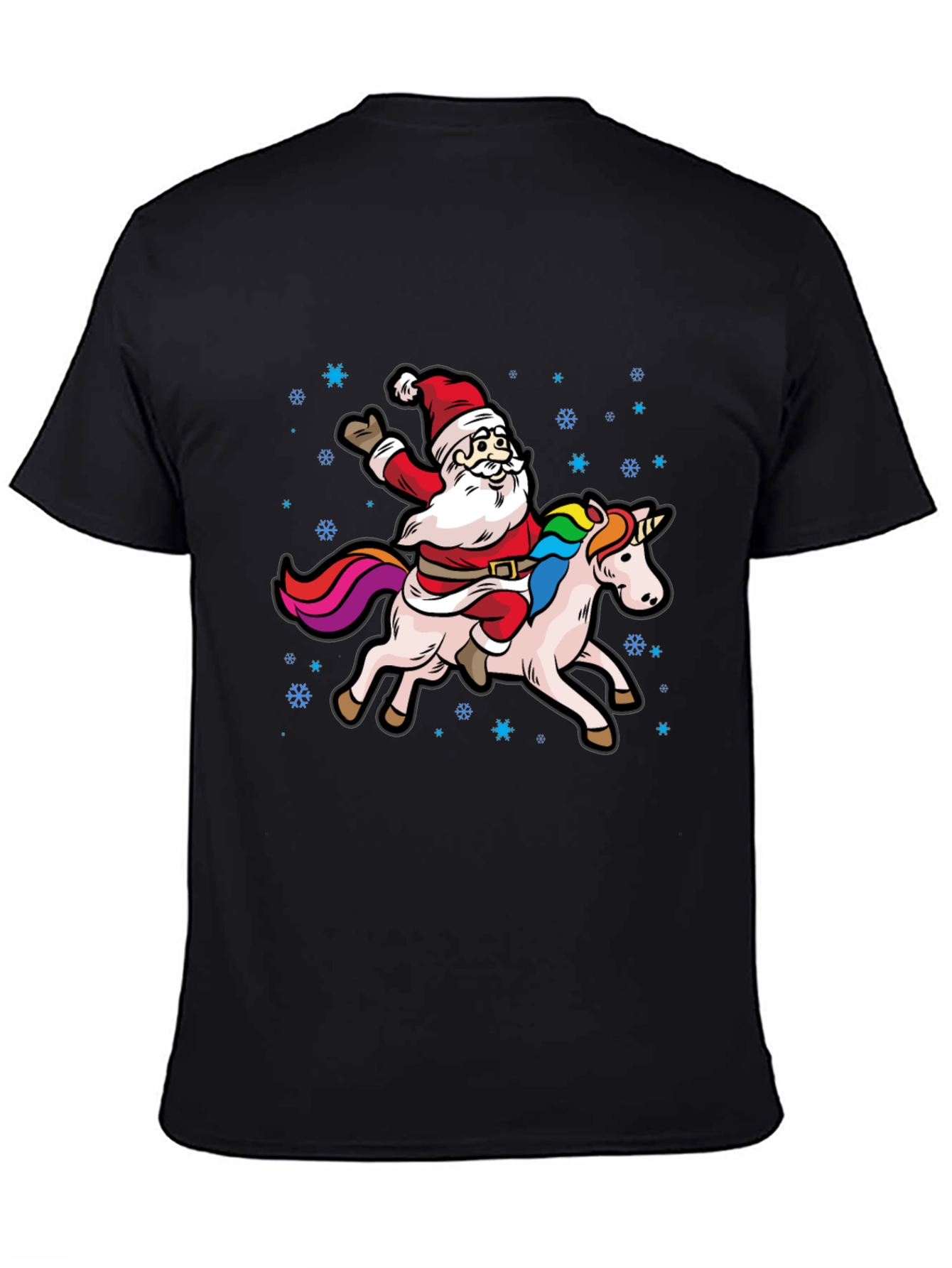 Santa Riding Unicorn Graphic Tee