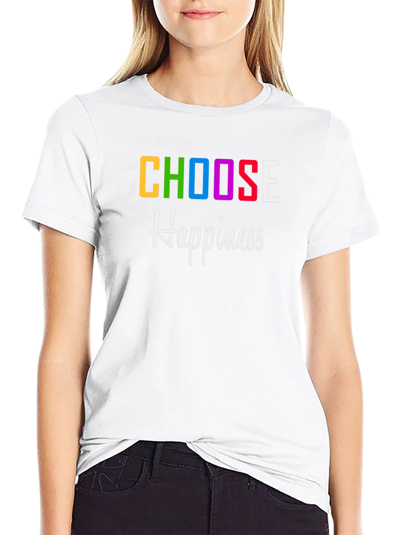 Choose Happiness Graphic Print T-Shirt