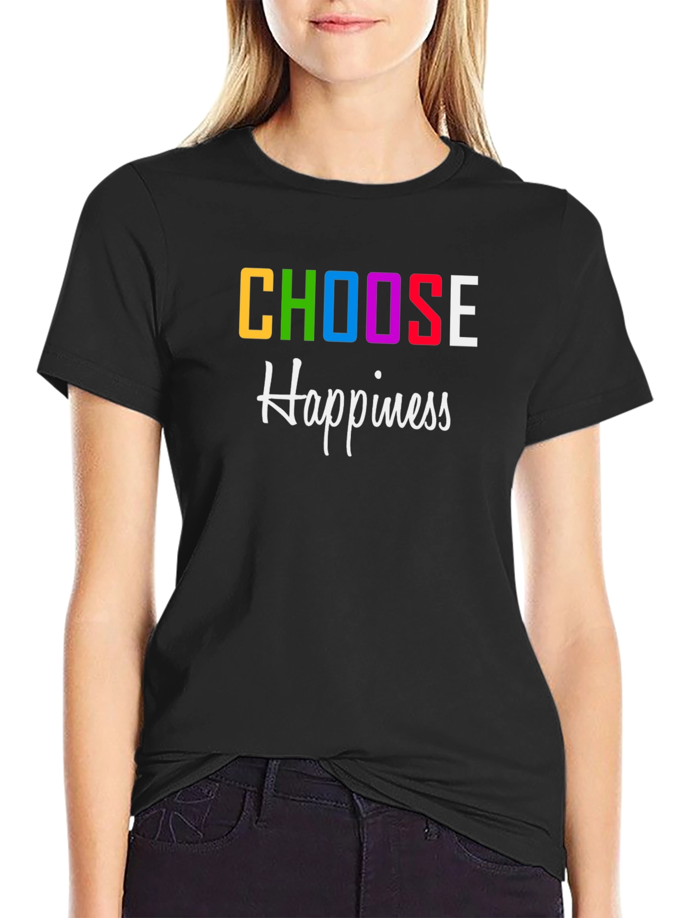 Choose Happiness Graphic Print T-Shirt