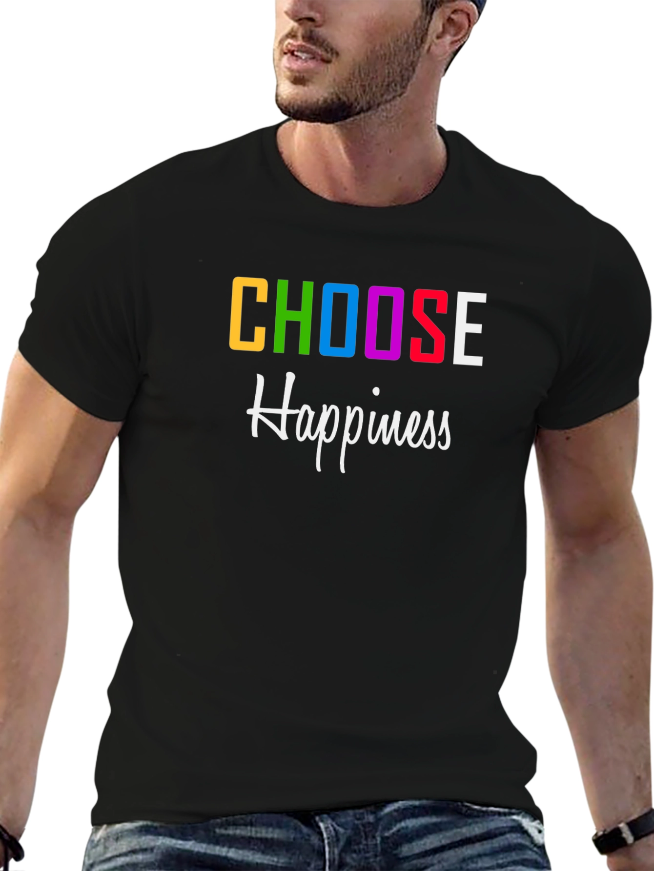 Choose Happiness Graphic Print T-Shirt
