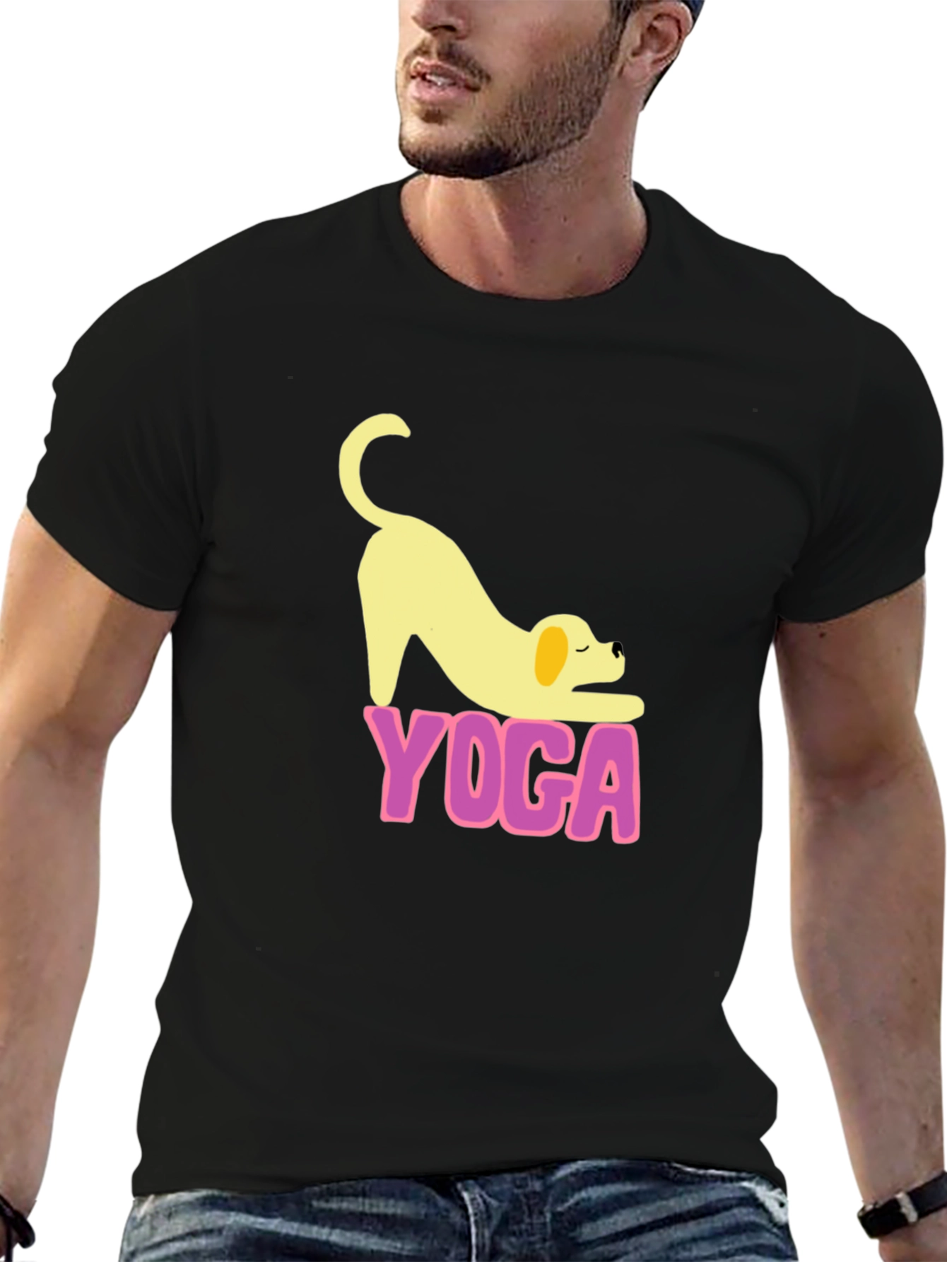 Yoga Dog Black T-Shirt