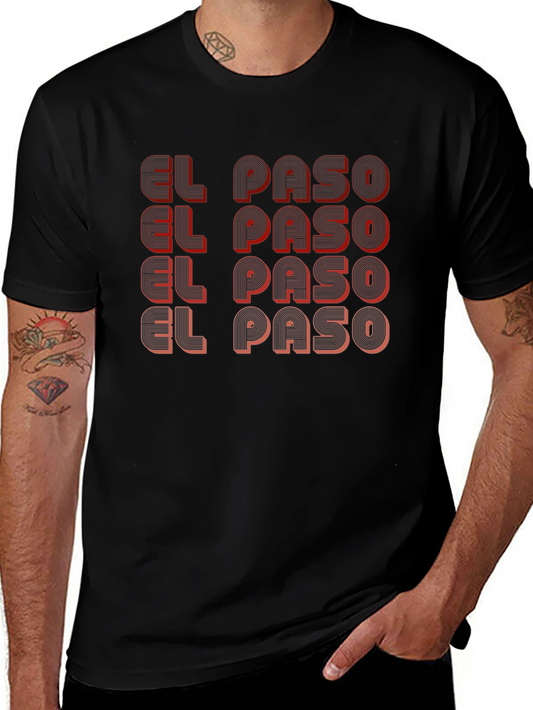 Retro El Paso Graphic Tee - Soft Black Cotton Blend