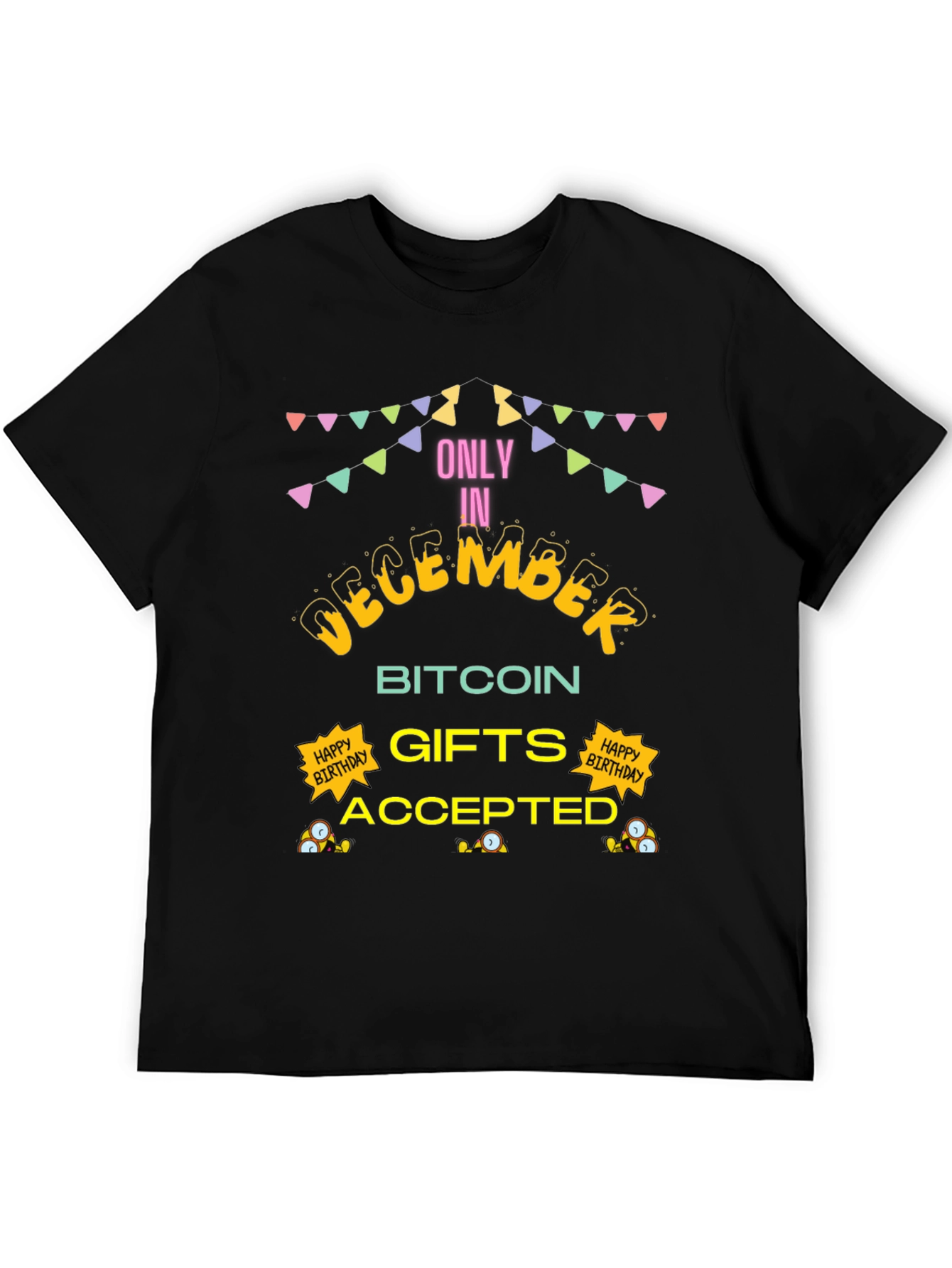 December Bitcoin Gifts Accepted Black T-Shirt