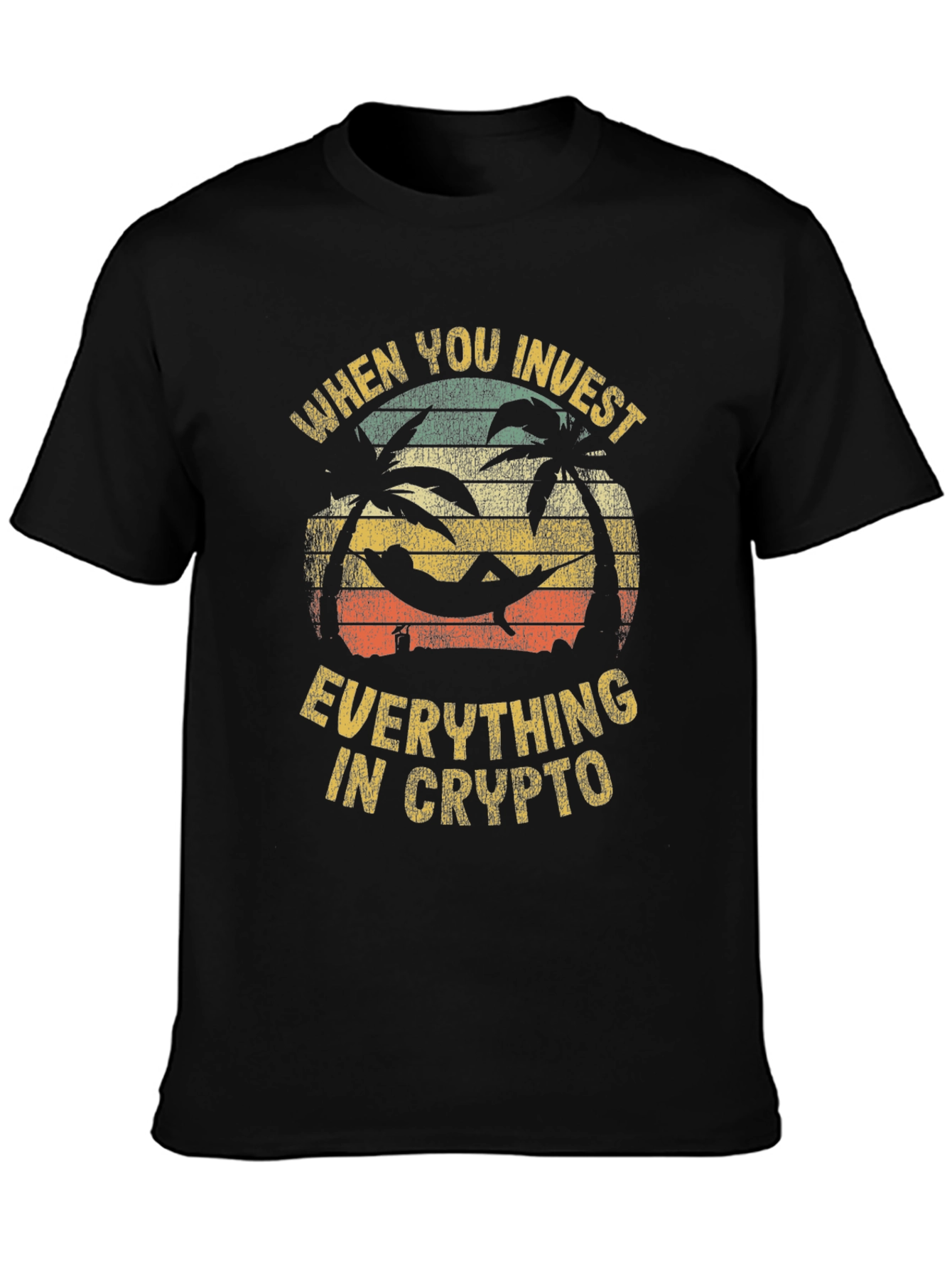 Crypto Investment T-Shirt: Beach Hammock Design