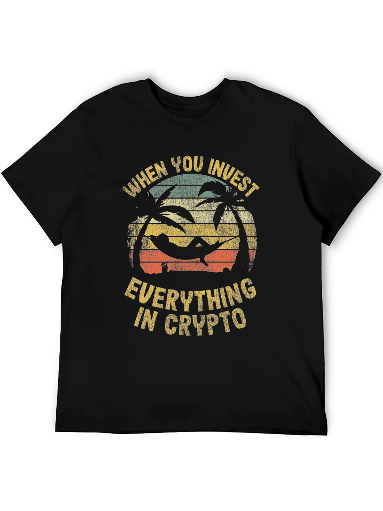 Crypto Investment T-Shirt: Beach Hammock Design