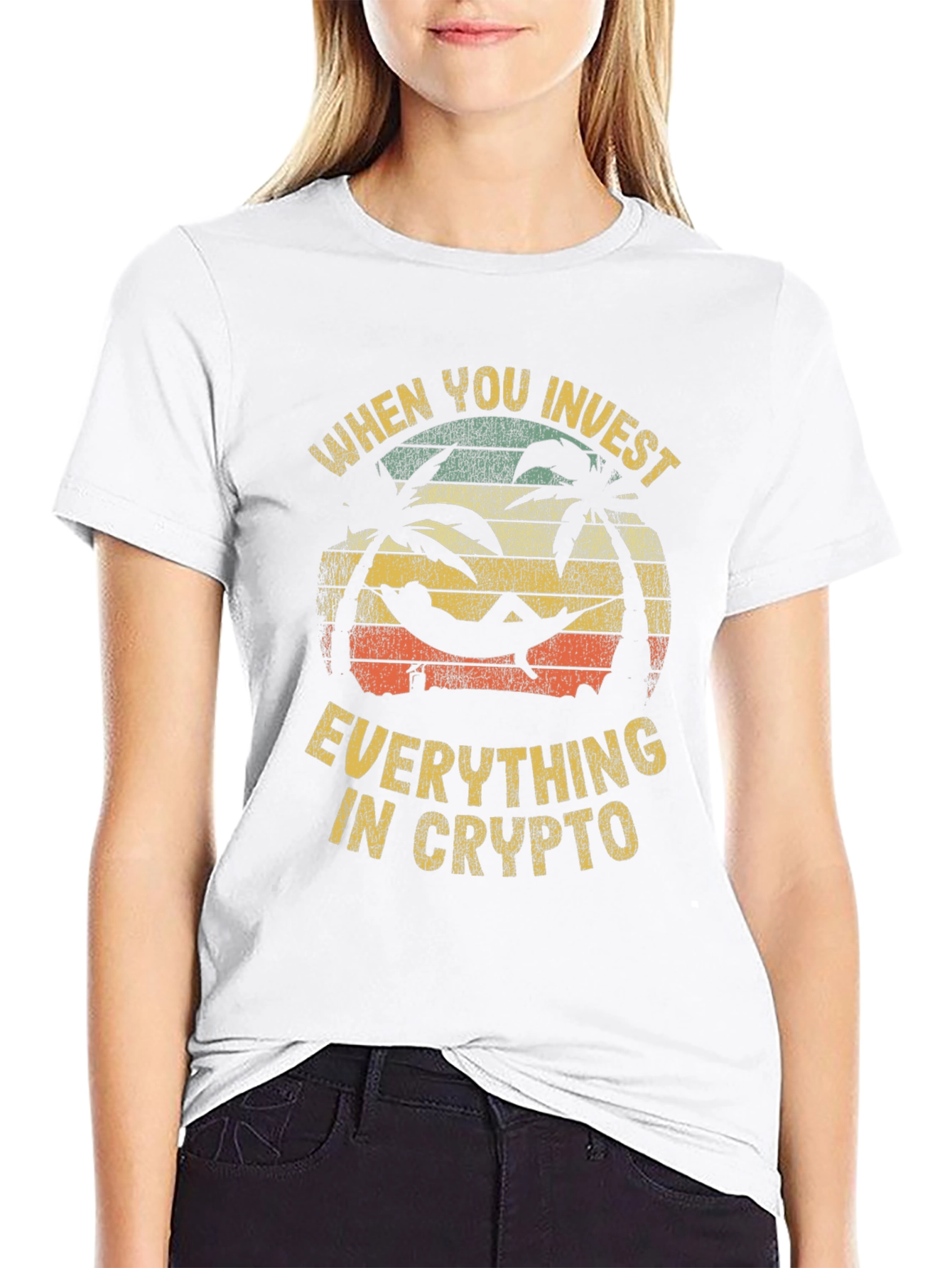 Crypto Investment T-Shirt: Beach Hammock Design
