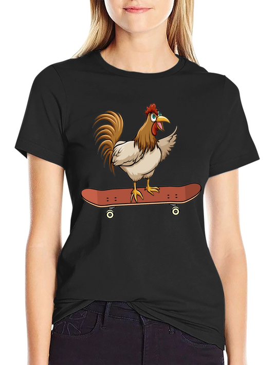 Skateboarding Chicken Graphic Tee