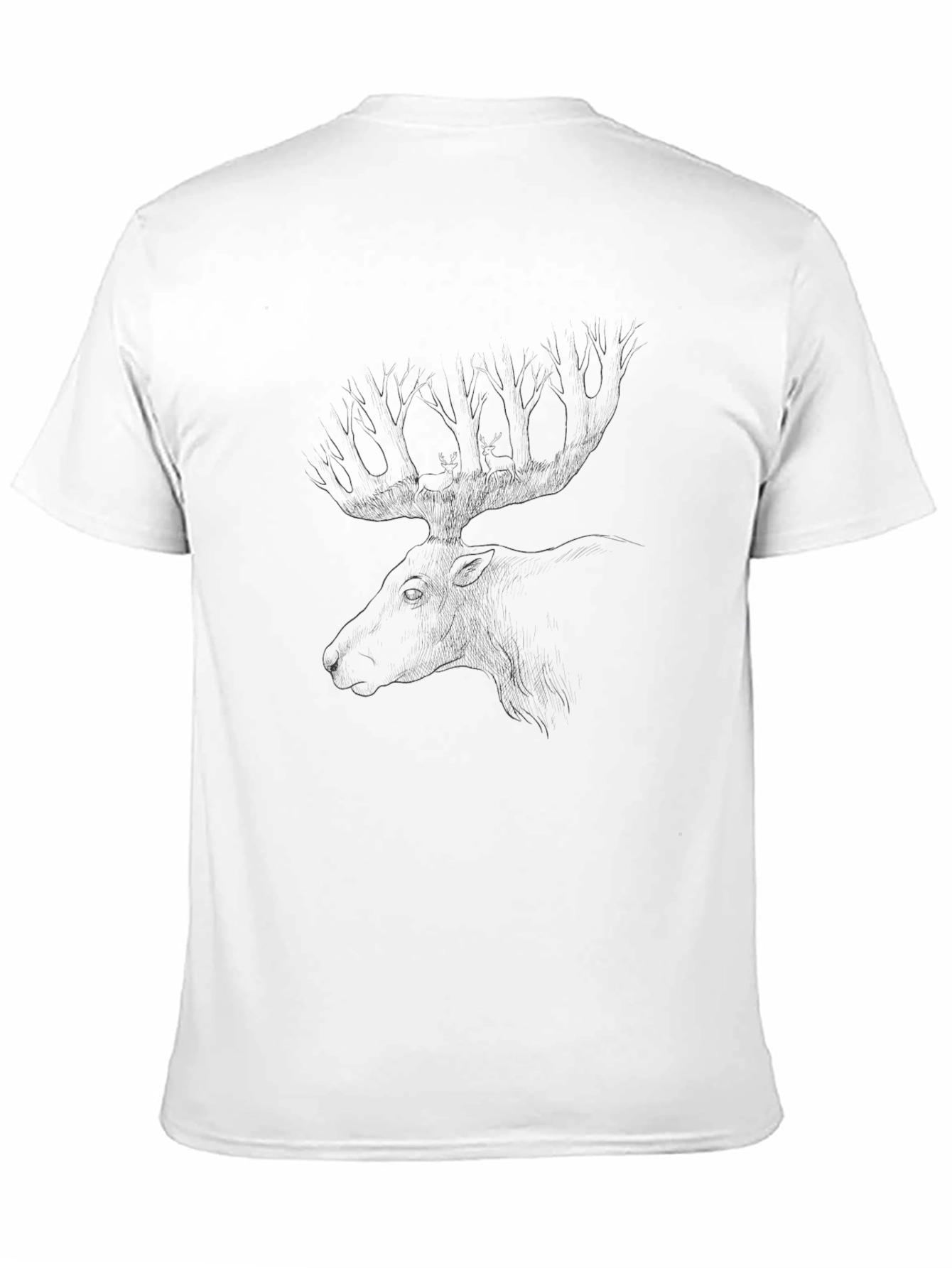 Black Moose Sketch Tee - Nature Inspired Style