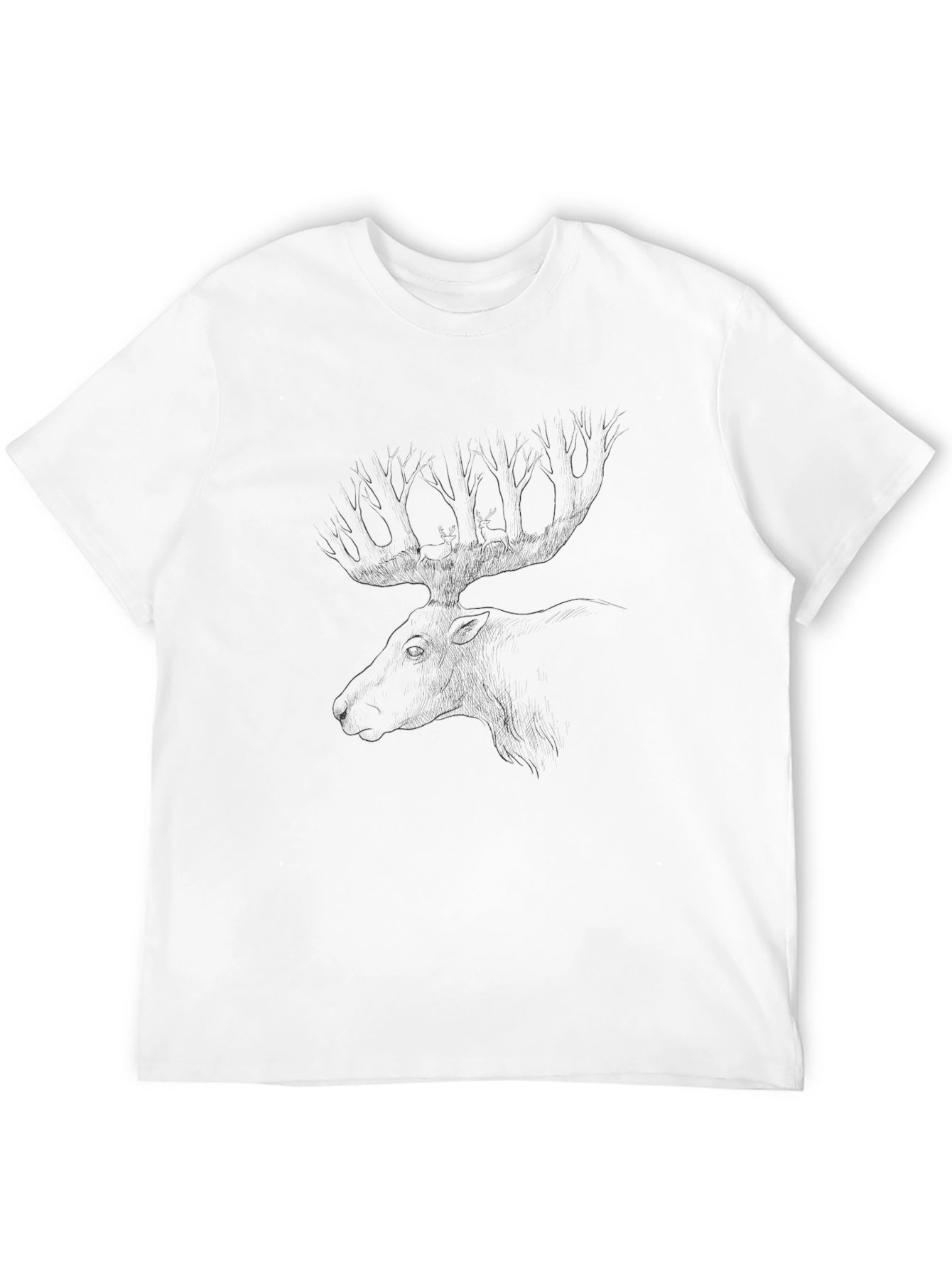 Black Moose Sketch Tee - Nature Inspired Style