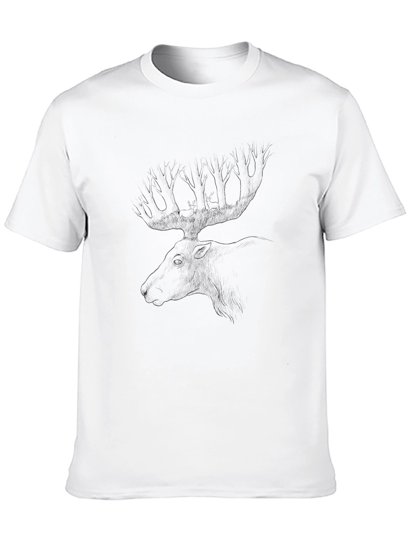 Black Moose Sketch Tee - Nature Inspired Style