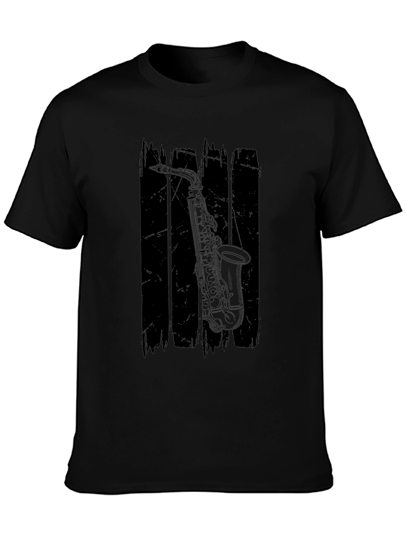 Saxophone Graphic Black T-Shirt - Musician Style