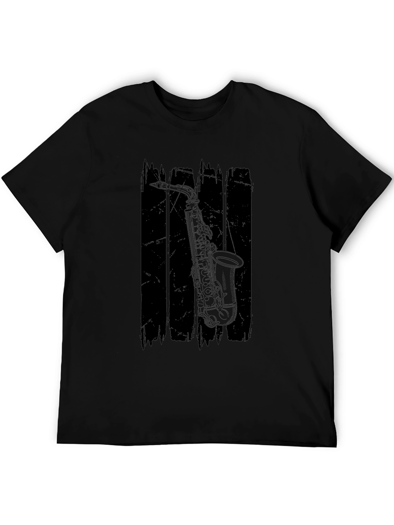 Saxophone Graphic Black T-Shirt - Musician Style