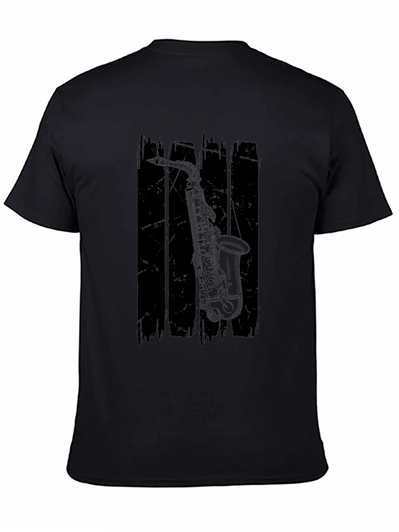 Saxophone Graphic Black T-Shirt - Musician Style