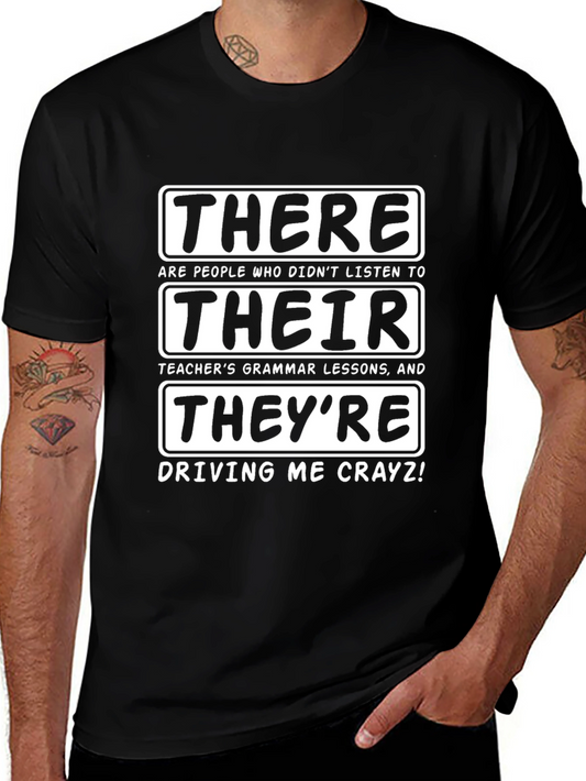 Grammar Humor T-Shirt - There Their Theyre