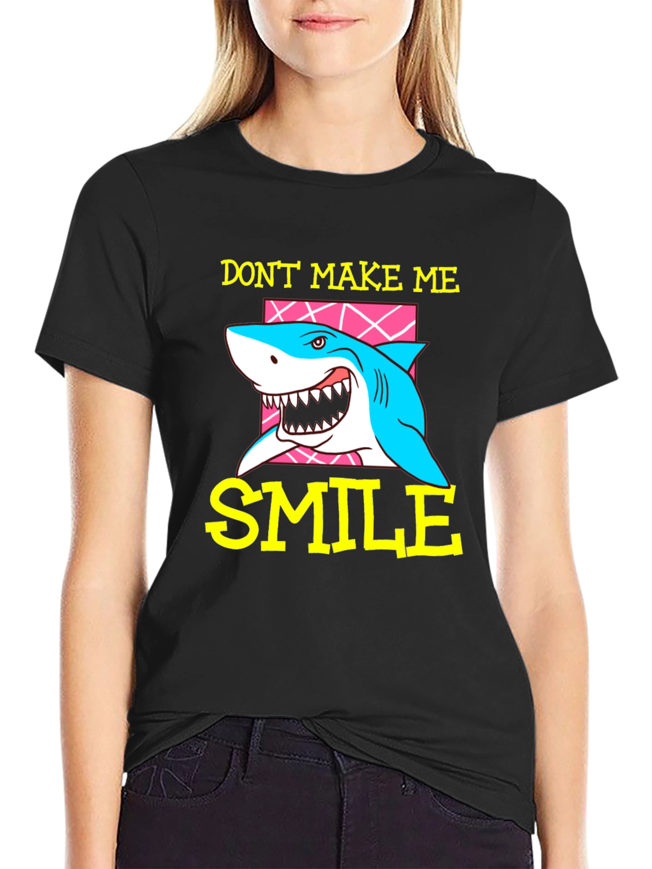Dont Make Me Smile Shark Graphic T-Shirt