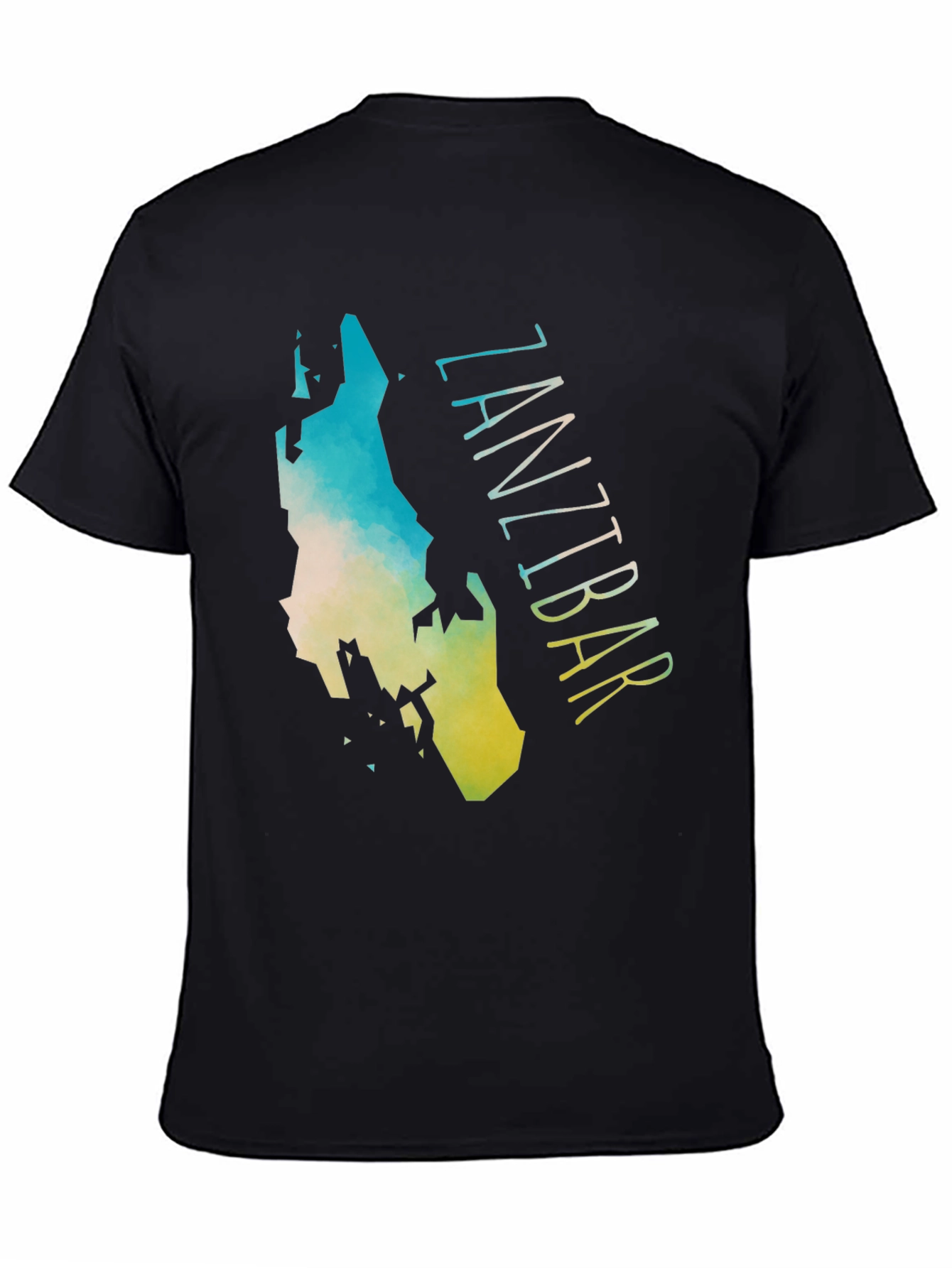 Zanzibar Island Map Graphic Tee - Black