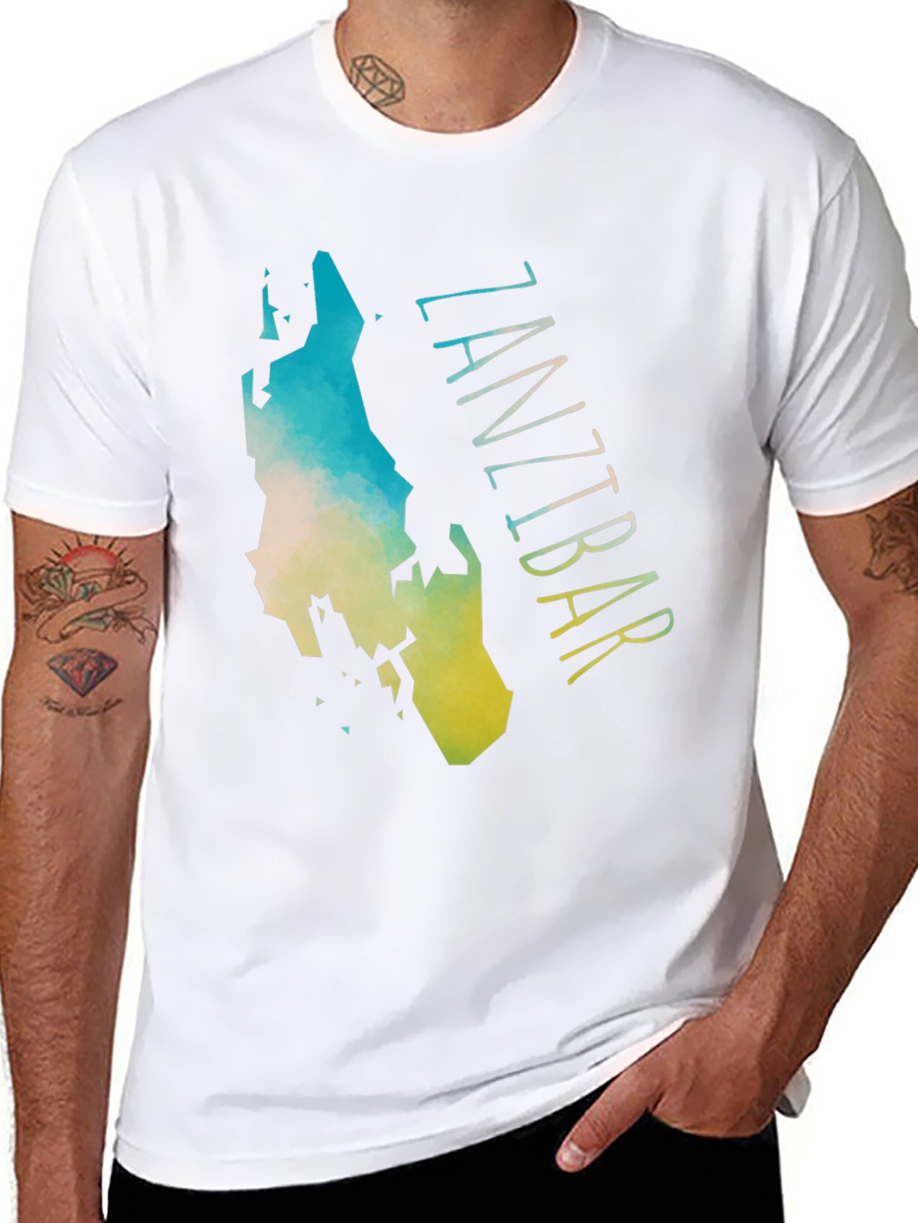 Zanzibar Island Map Graphic Tee - Black