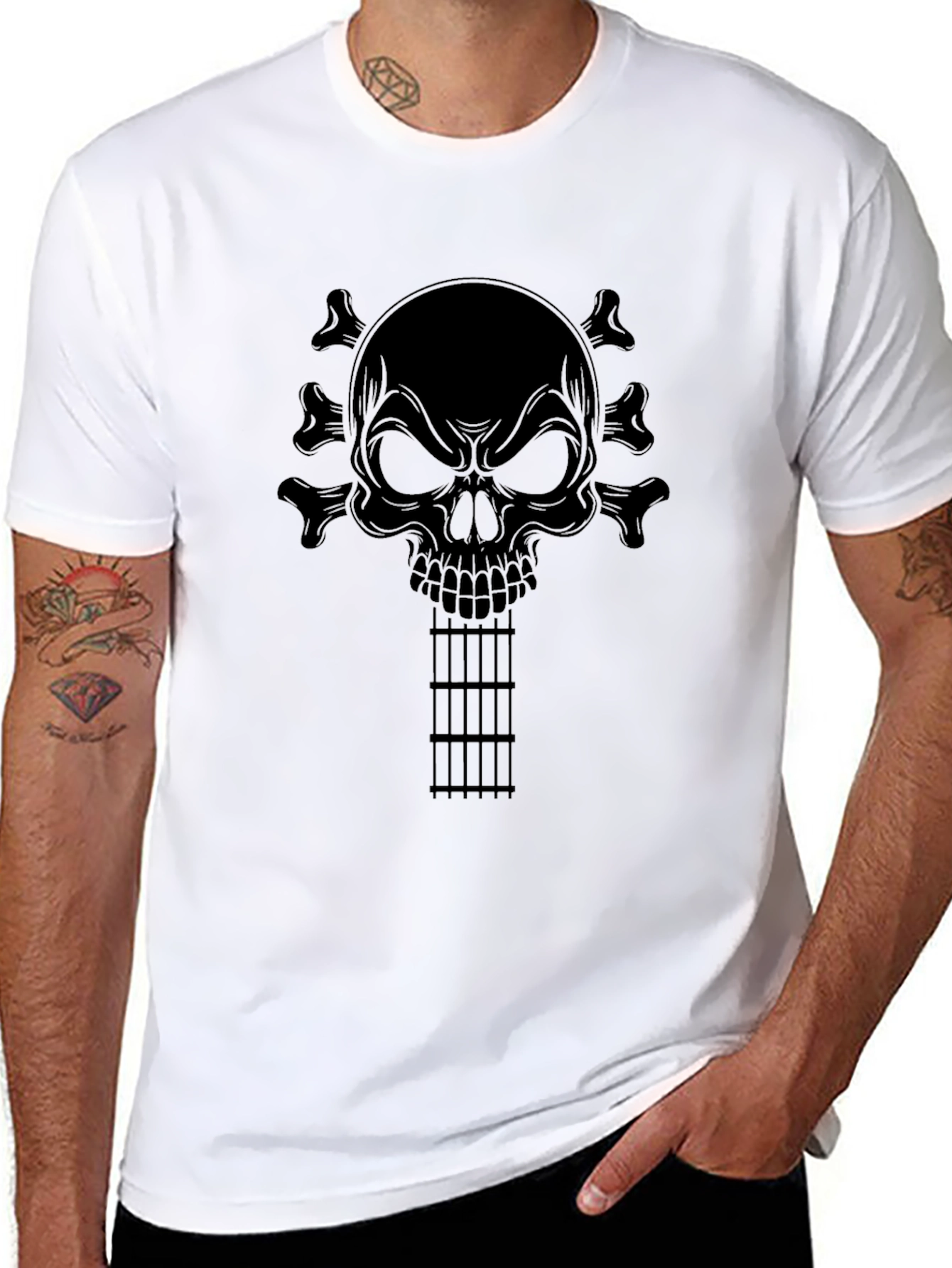 Skull Guitar T-Shirt - Rocker Style