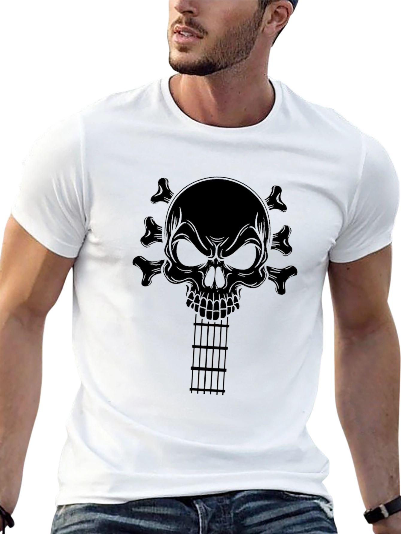 Skull Guitar T-Shirt - Rocker Style
