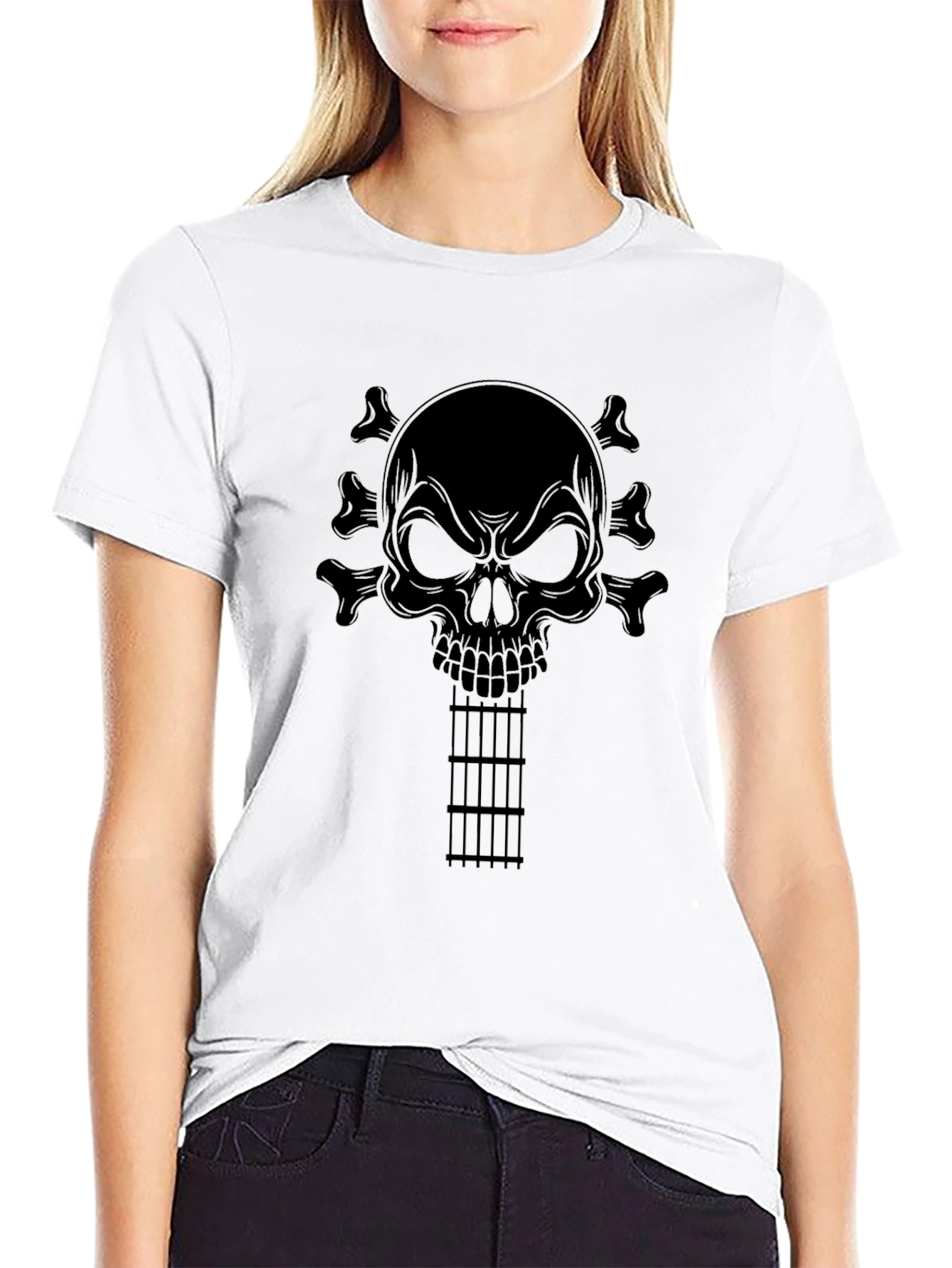 Skull Guitar T-Shirt - Rocker Style