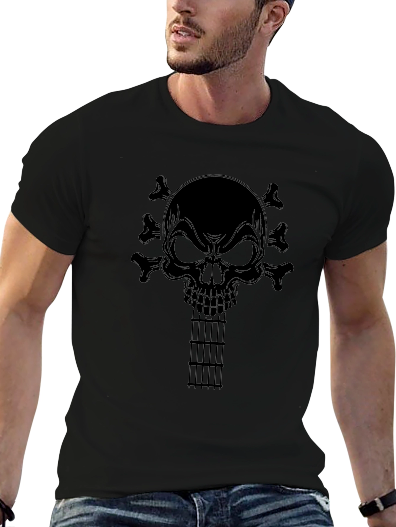 Skull Guitar T-Shirt - Rocker Style