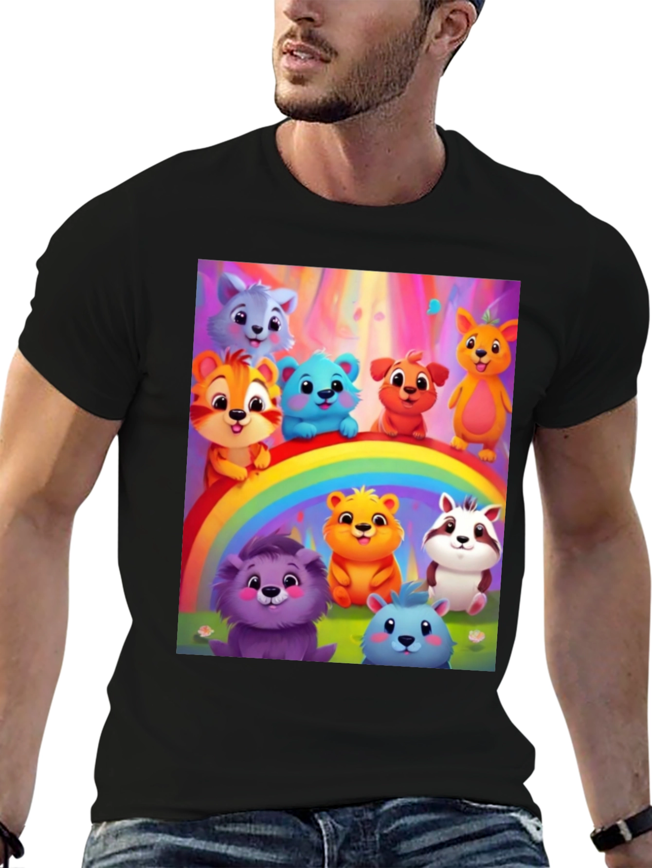 Cartoon Animal Rainbow T-Shirt