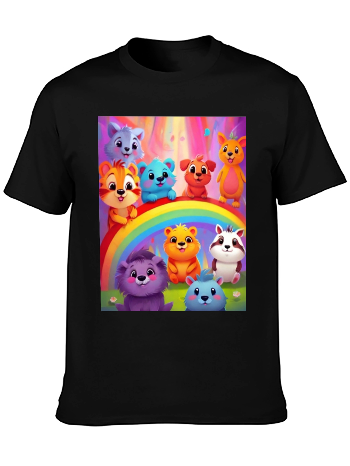 Cartoon Animal Rainbow T-Shirt