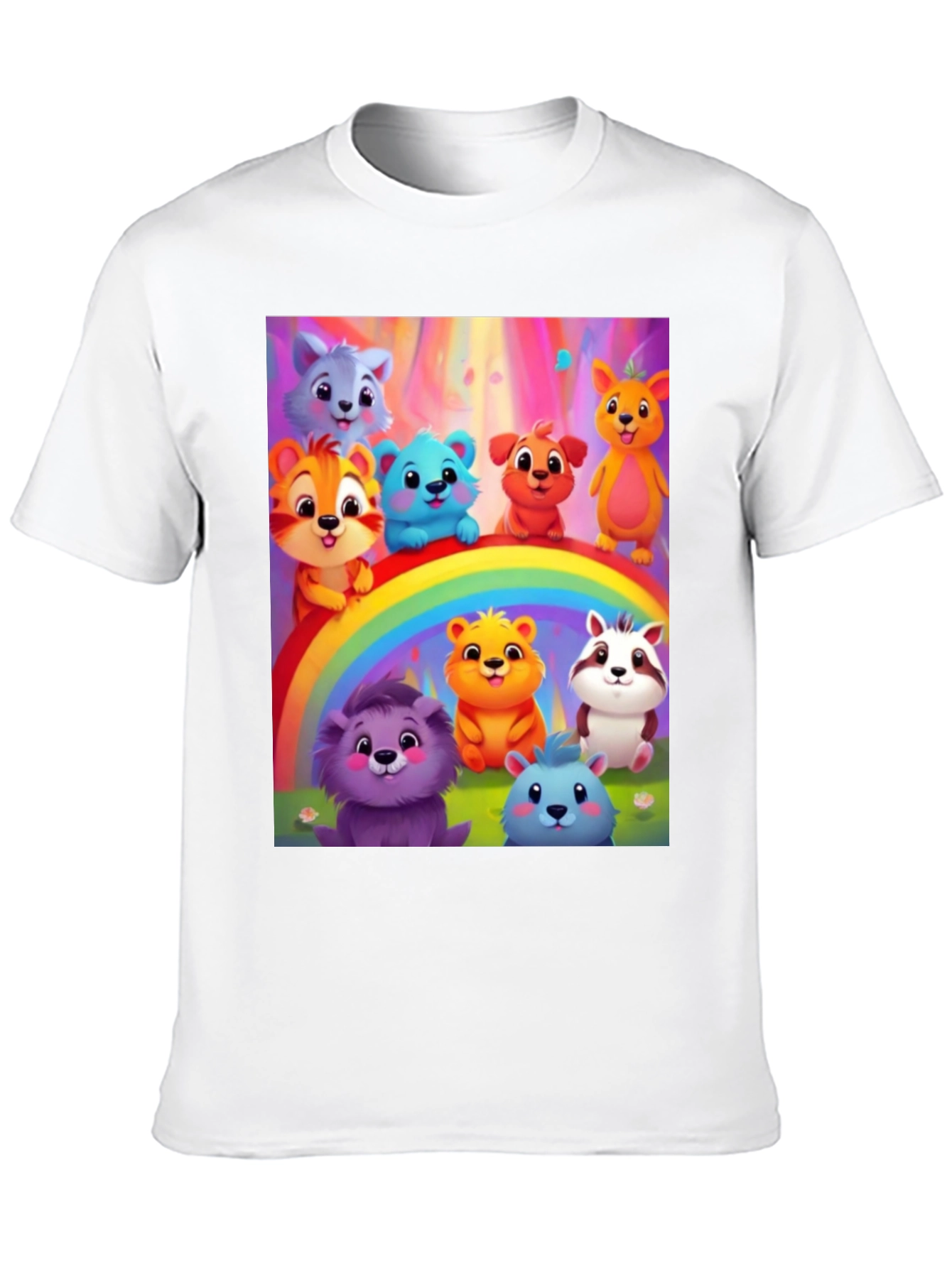 Cartoon Animal Rainbow T-Shirt