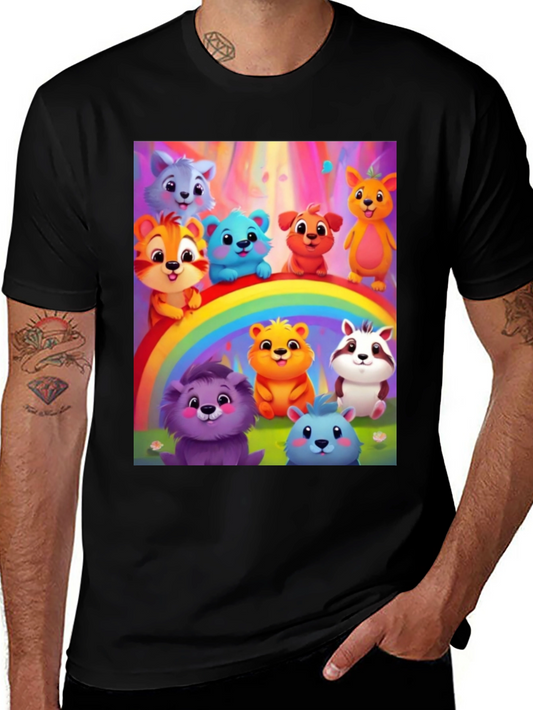 Cartoon Animal Rainbow T-Shirt