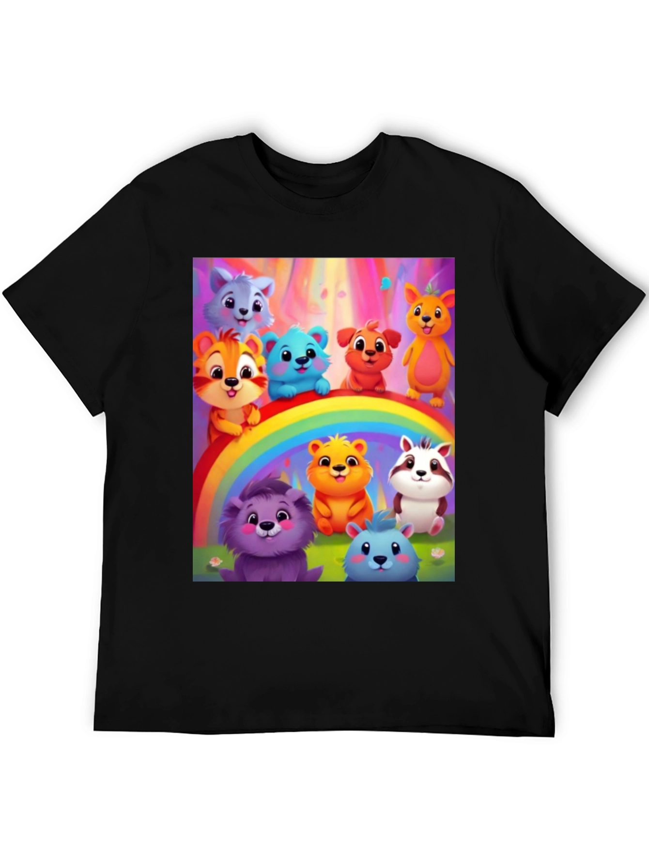 Cartoon Animal Rainbow T-Shirt
