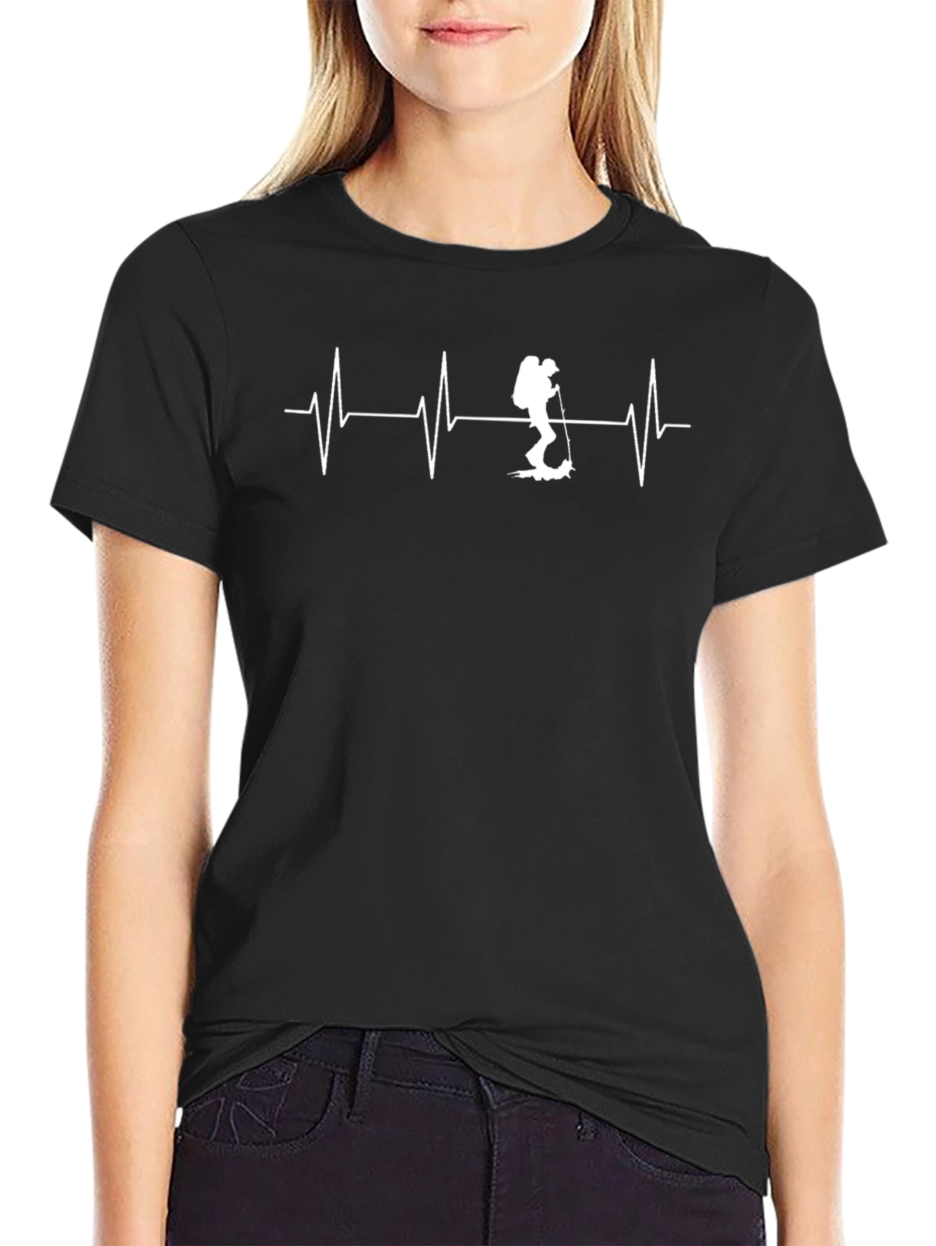 Hiking Heartbeat T-Shirt - Black