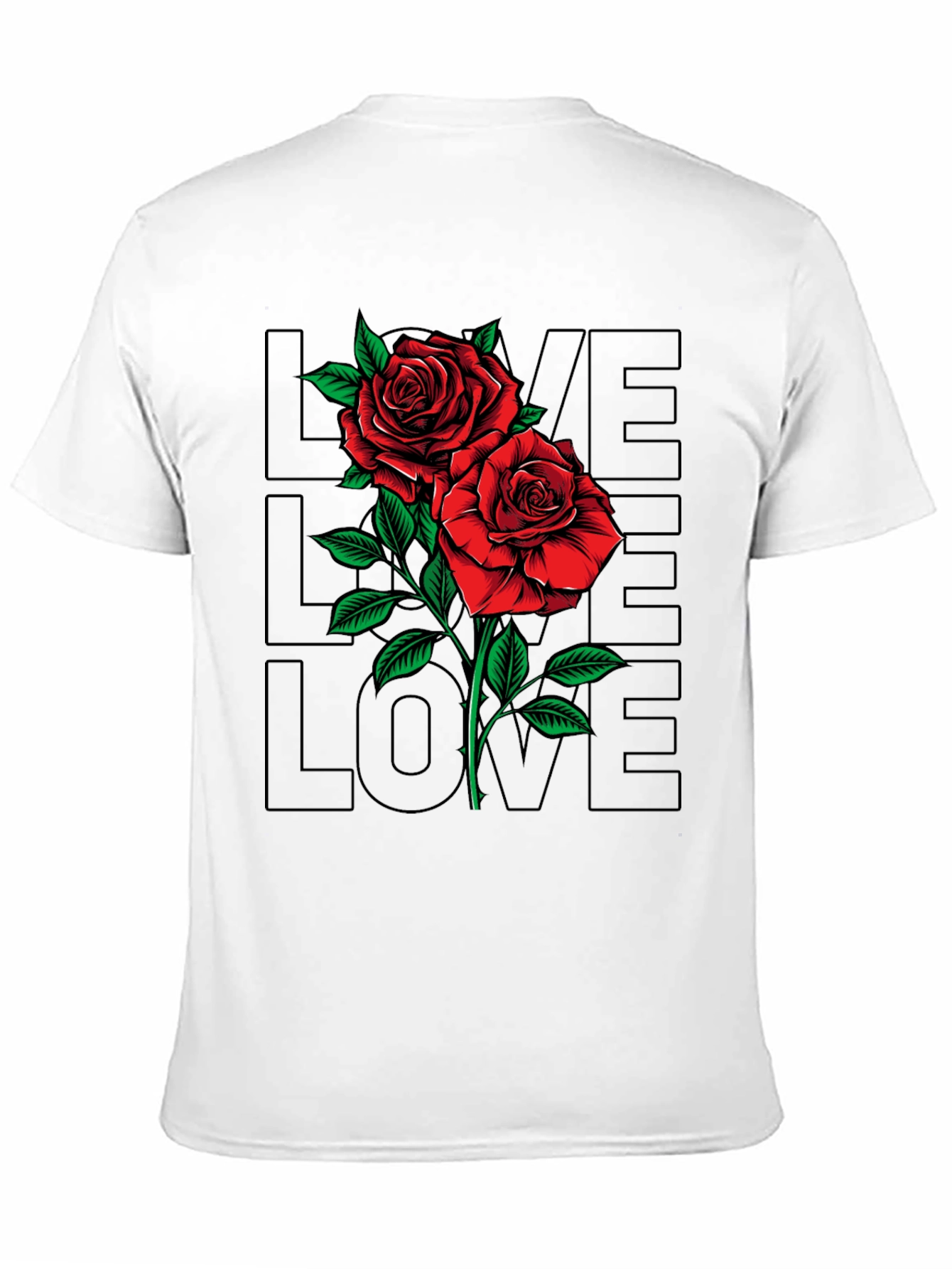 Rose Love Graphic T-Shirt - Mens Black Tee