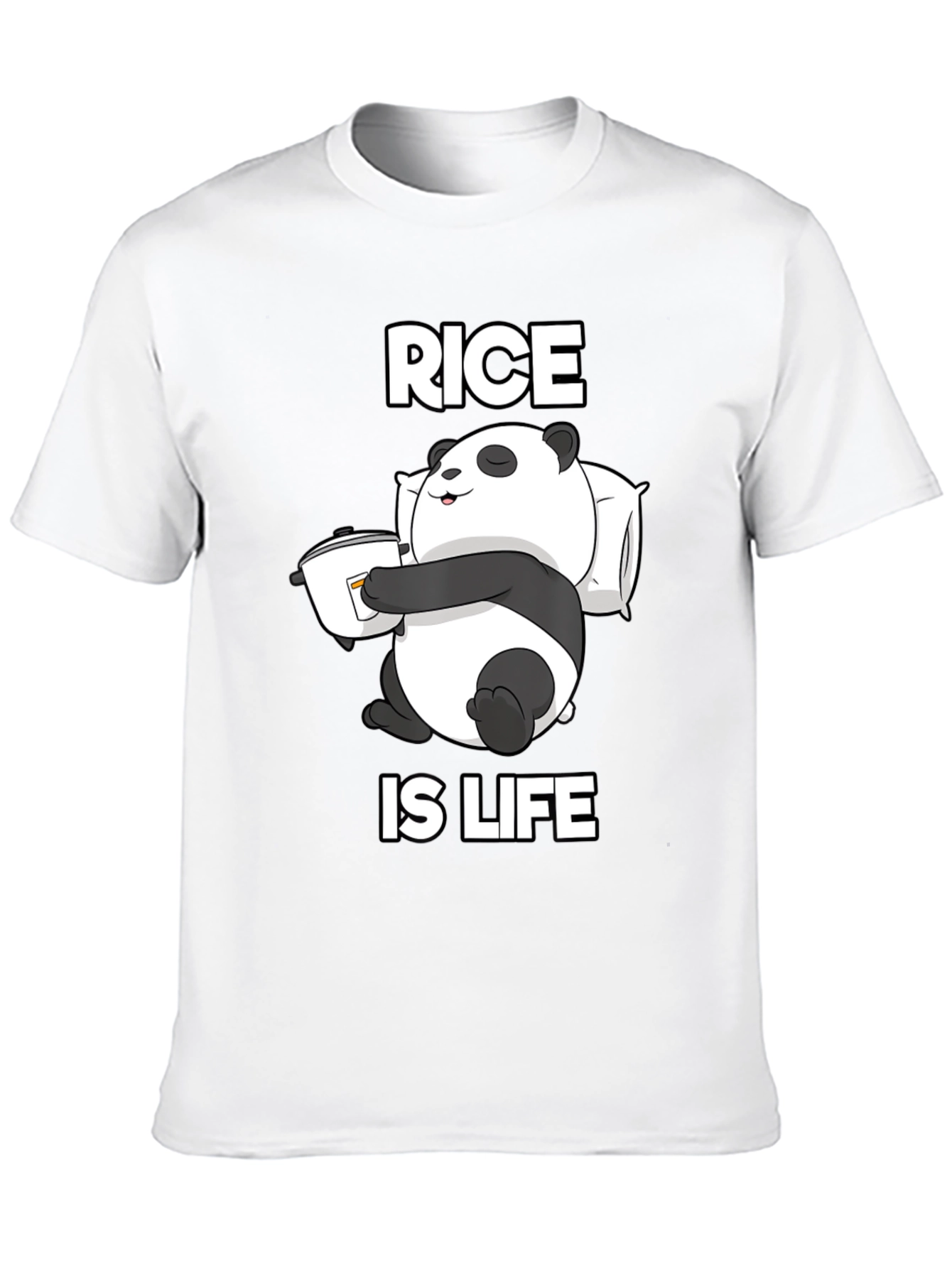 Rice is Life Panda T-Shirt - Funny Foodie Tee