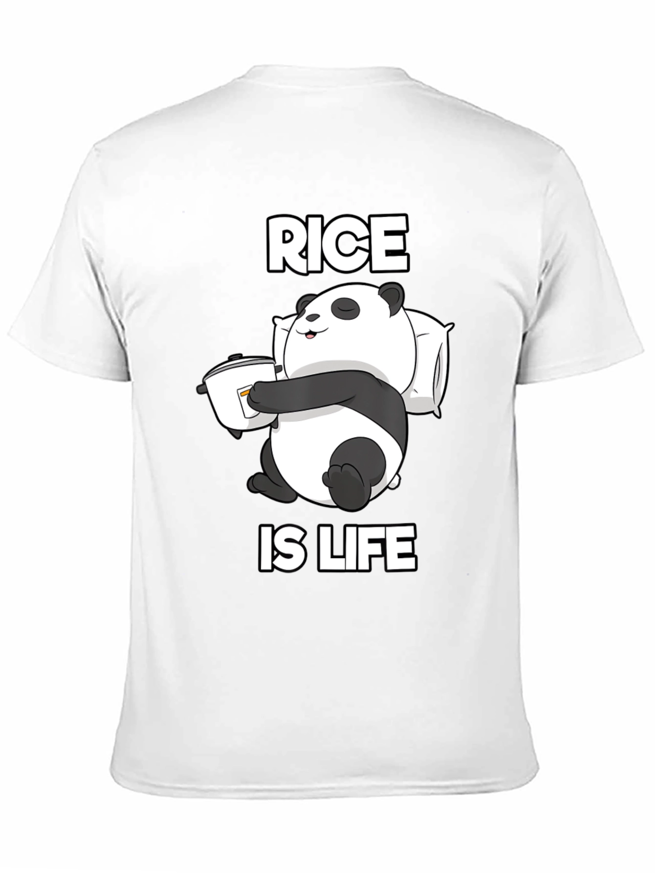 Rice is Life Panda T-Shirt - Funny Foodie Tee