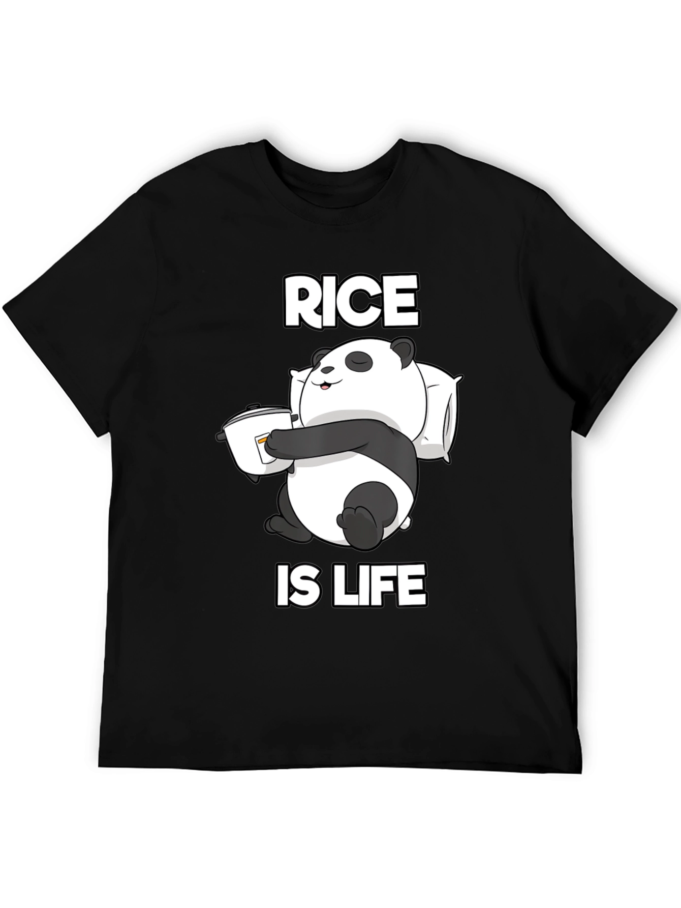 Rice is Life Panda T-Shirt - Funny Foodie Tee