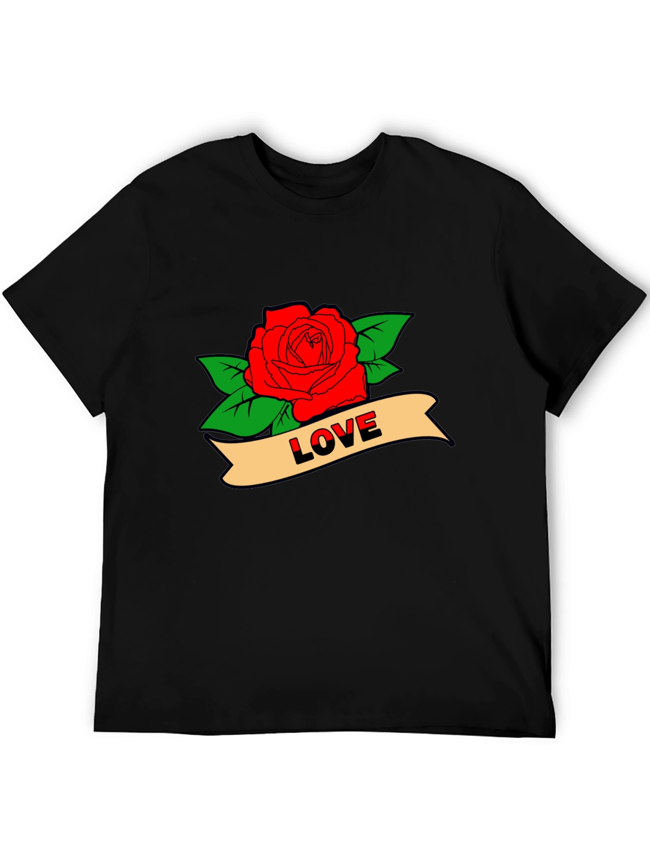 Love Rose Graphic T-Shirt - Black
